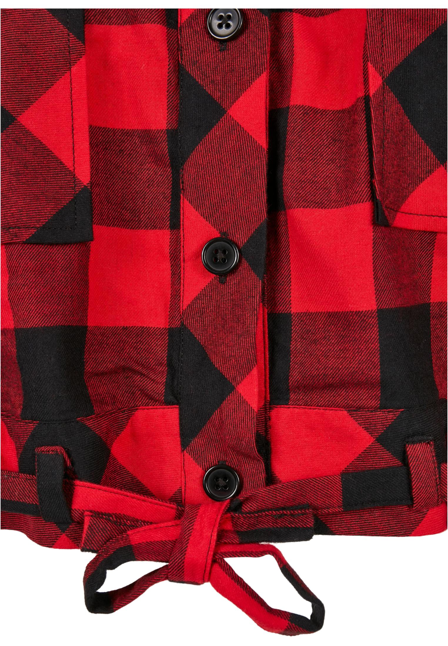 Ladies Short Oversized Check Shirt | black/red