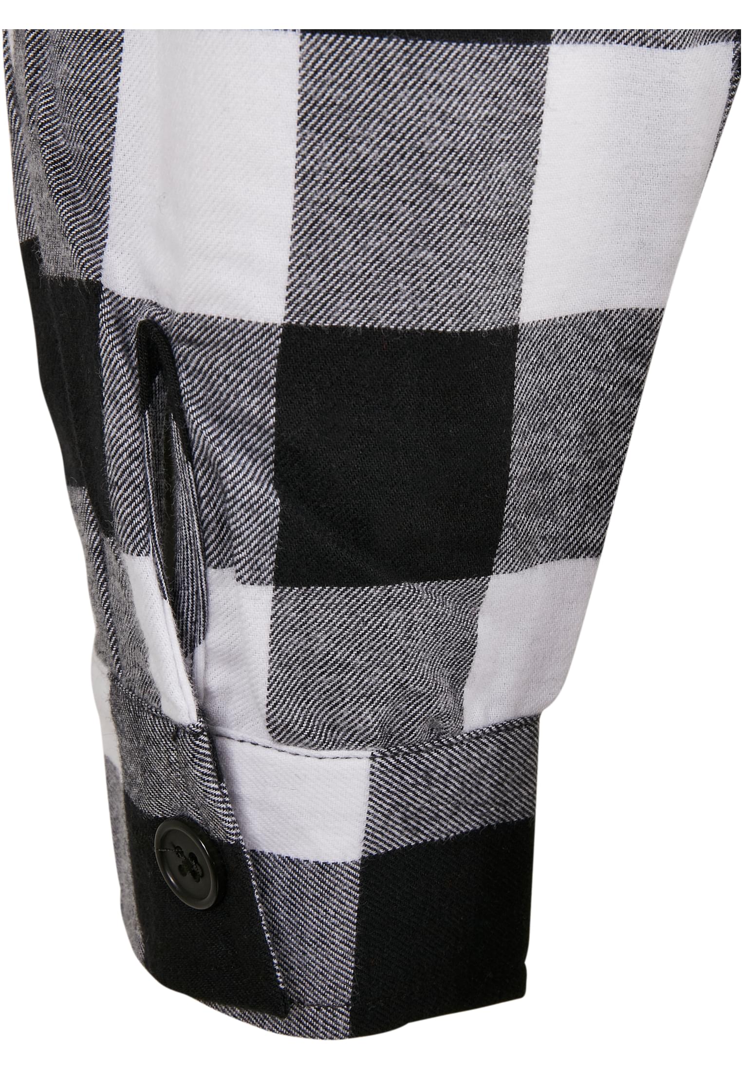 Ladies Short Oversized Check Shirt | black/white