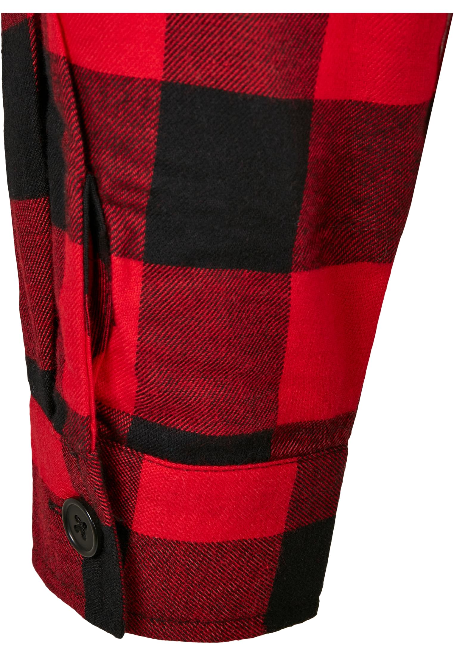 Ladies Short Oversized Check Shirt | black/red