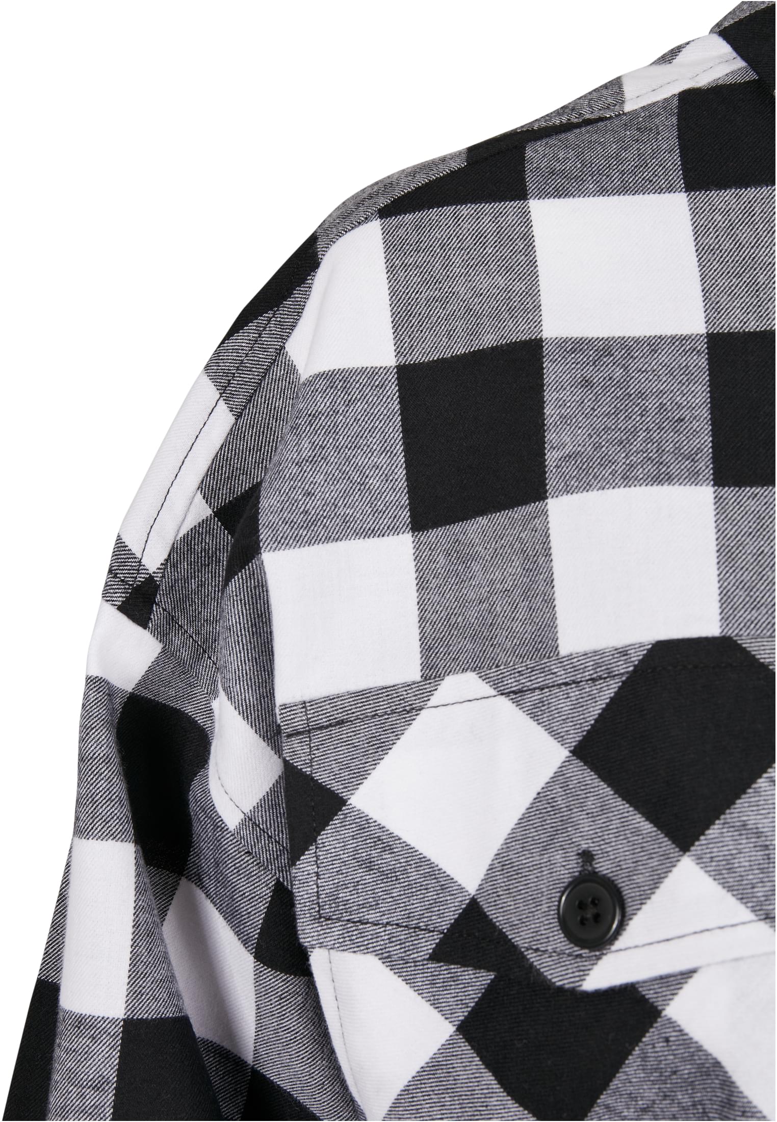 Ladies Short Oversized Check Shirt | black/white