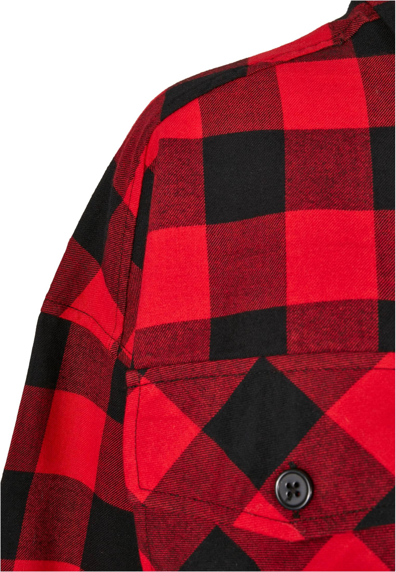 Ladies Short Oversized Check Shirt | black/red