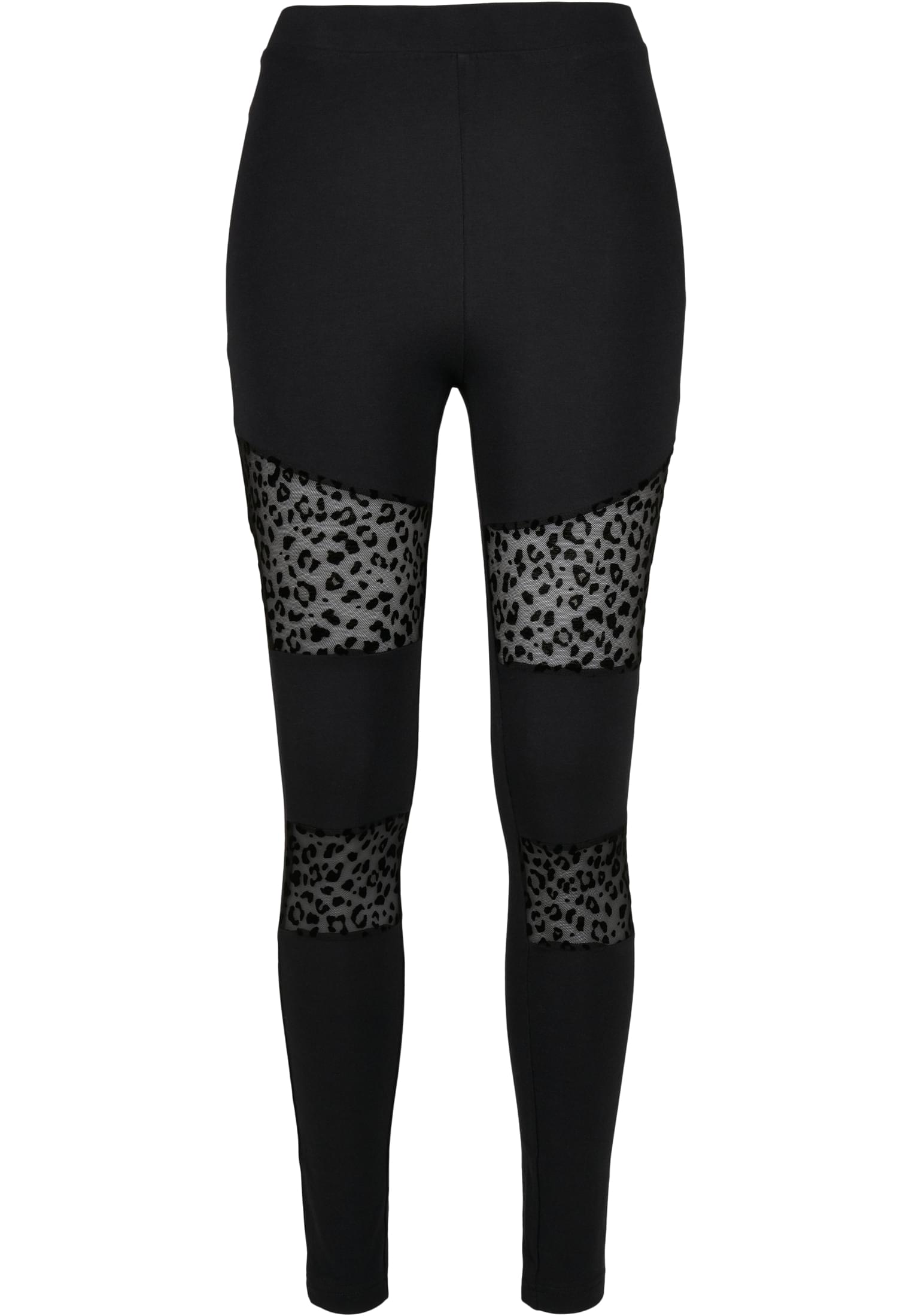 Ladies Flock Lace Inset Leggings | black