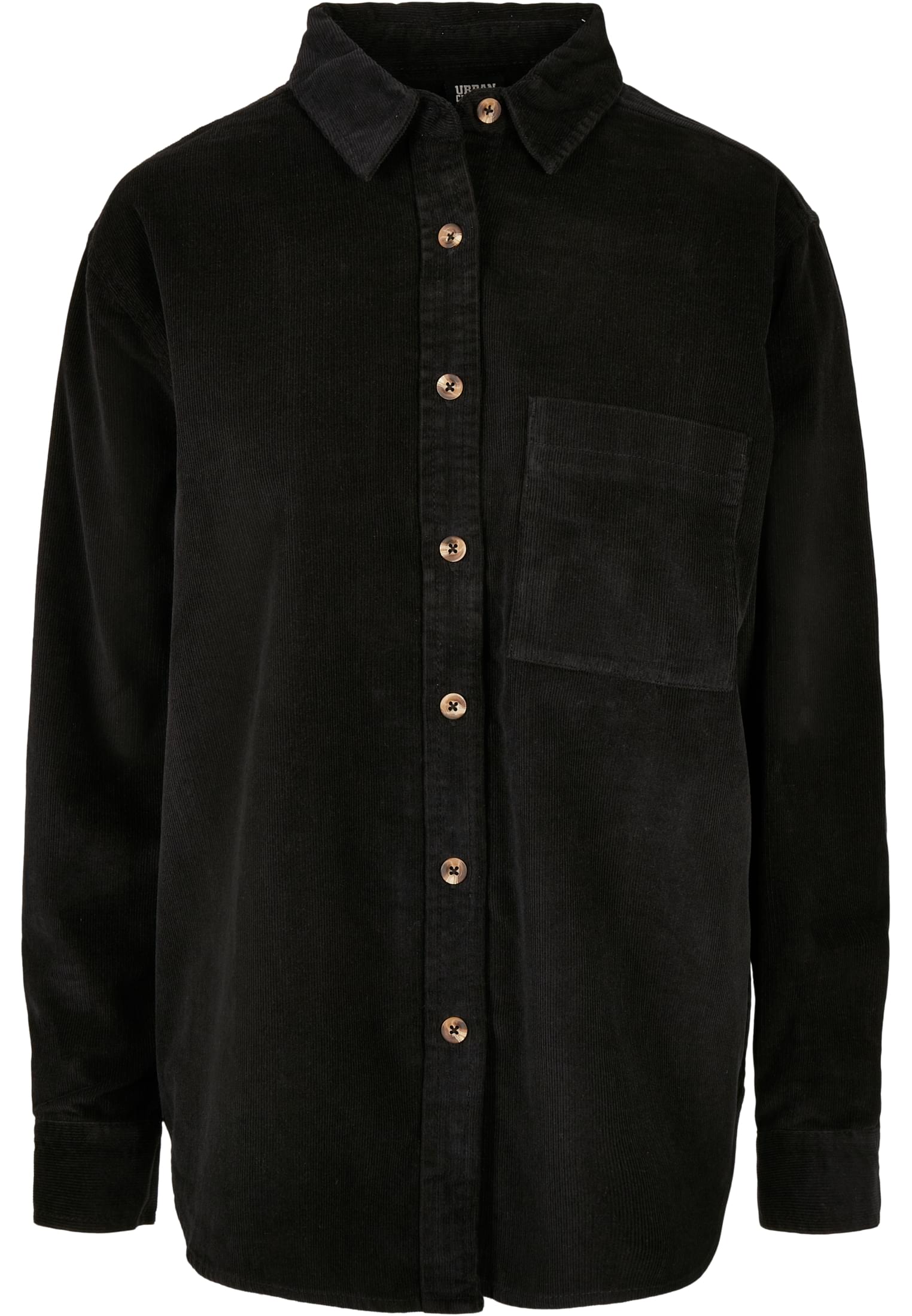 Ladies Corduroy Oversized Shirt | black