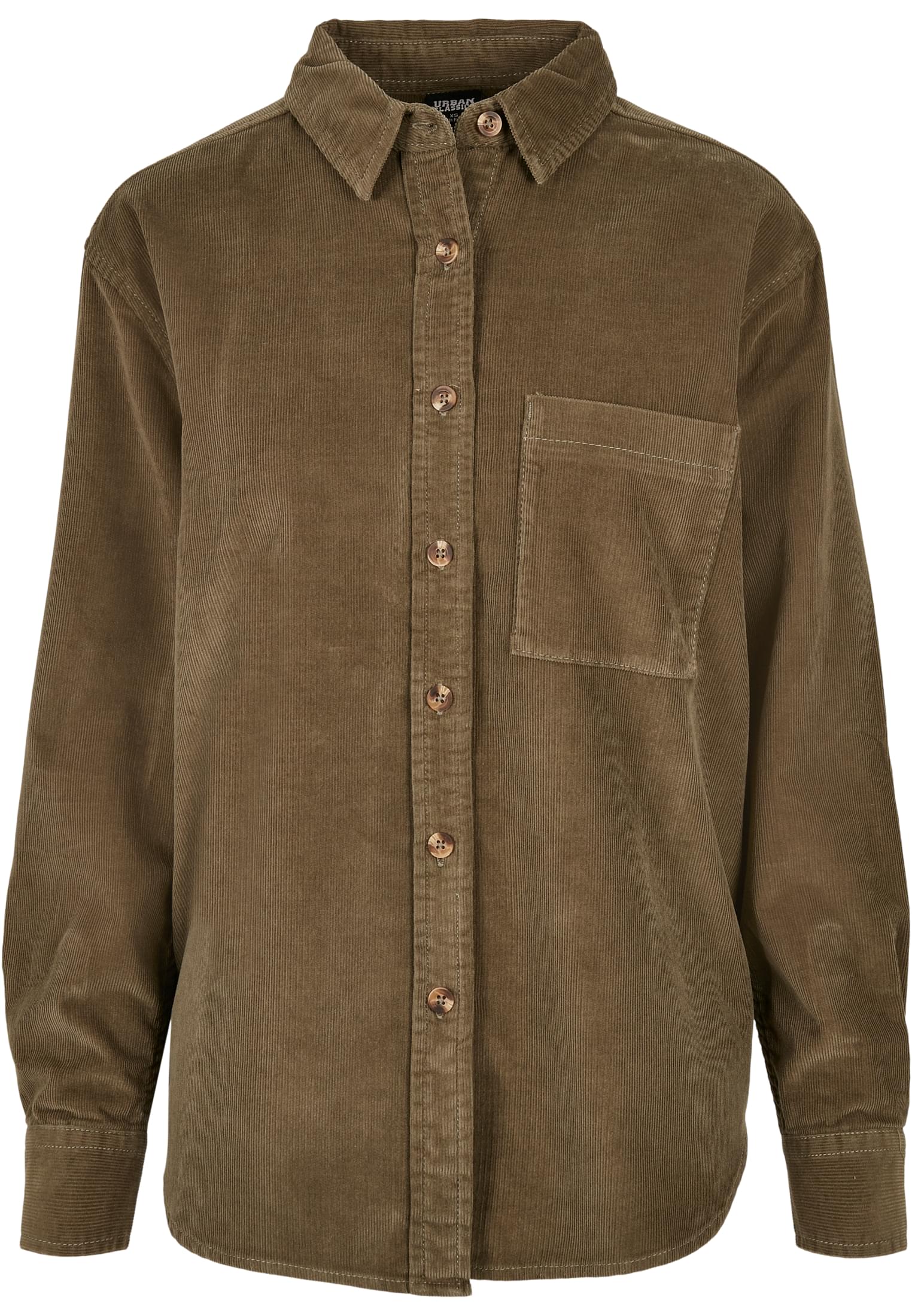 Ladies Corduroy Oversized Shirt | olive