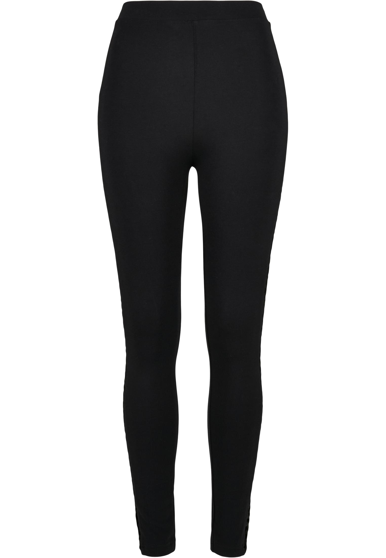 Ladies Flock Lace Stripe Leggings | black