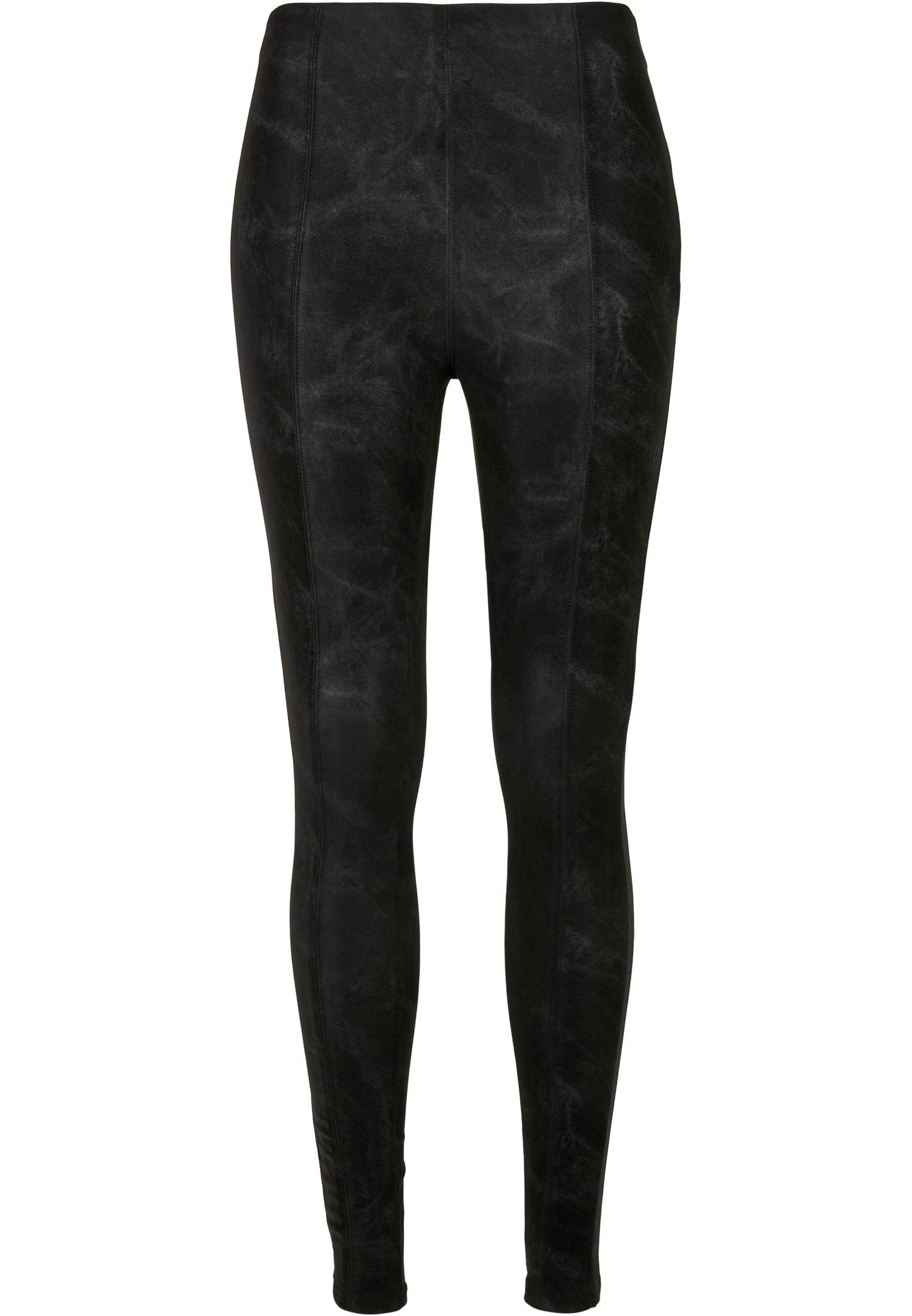 Ladies Washed Faux Leather Pants | black