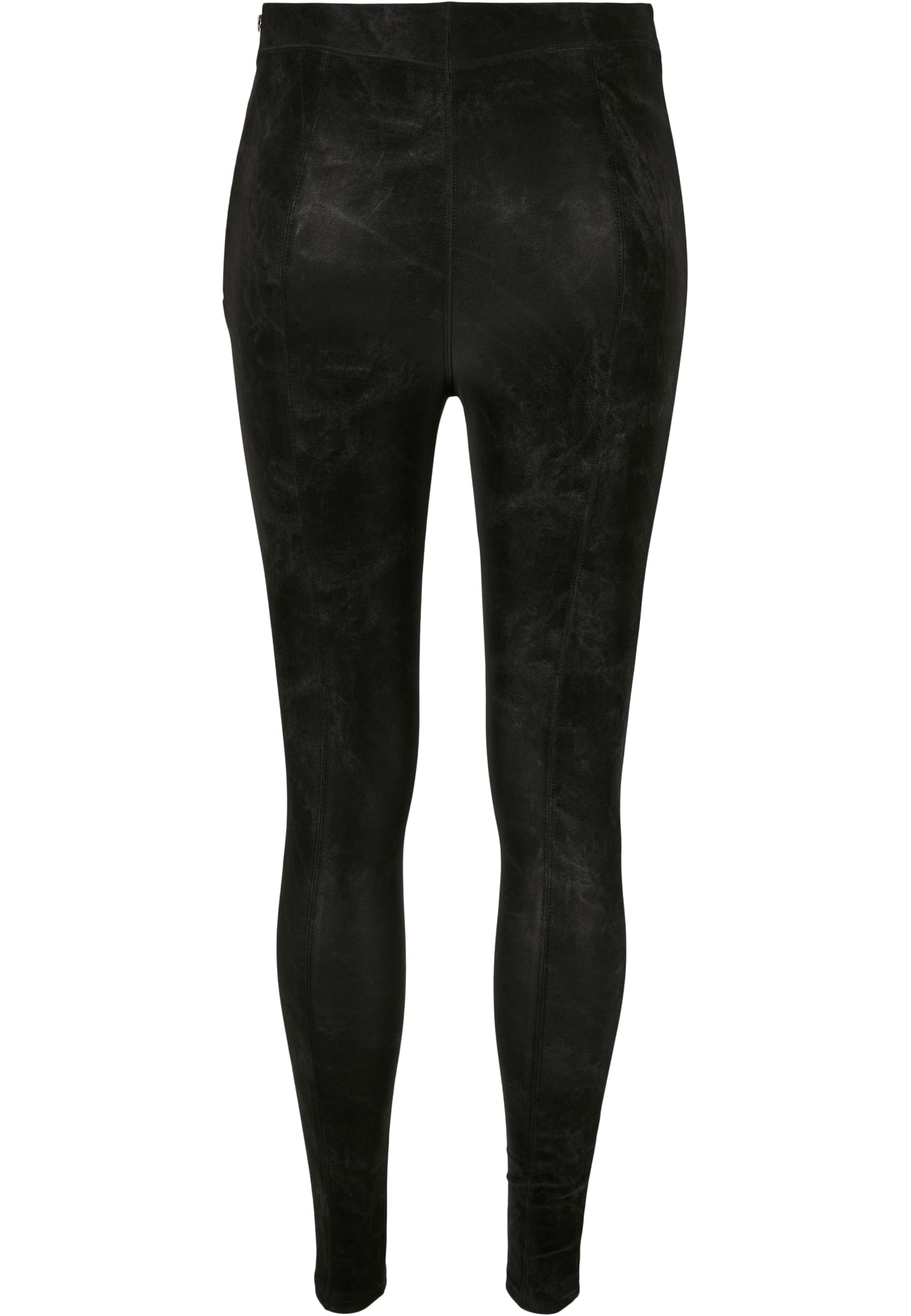 Ladies Washed Faux Leather Pants | black