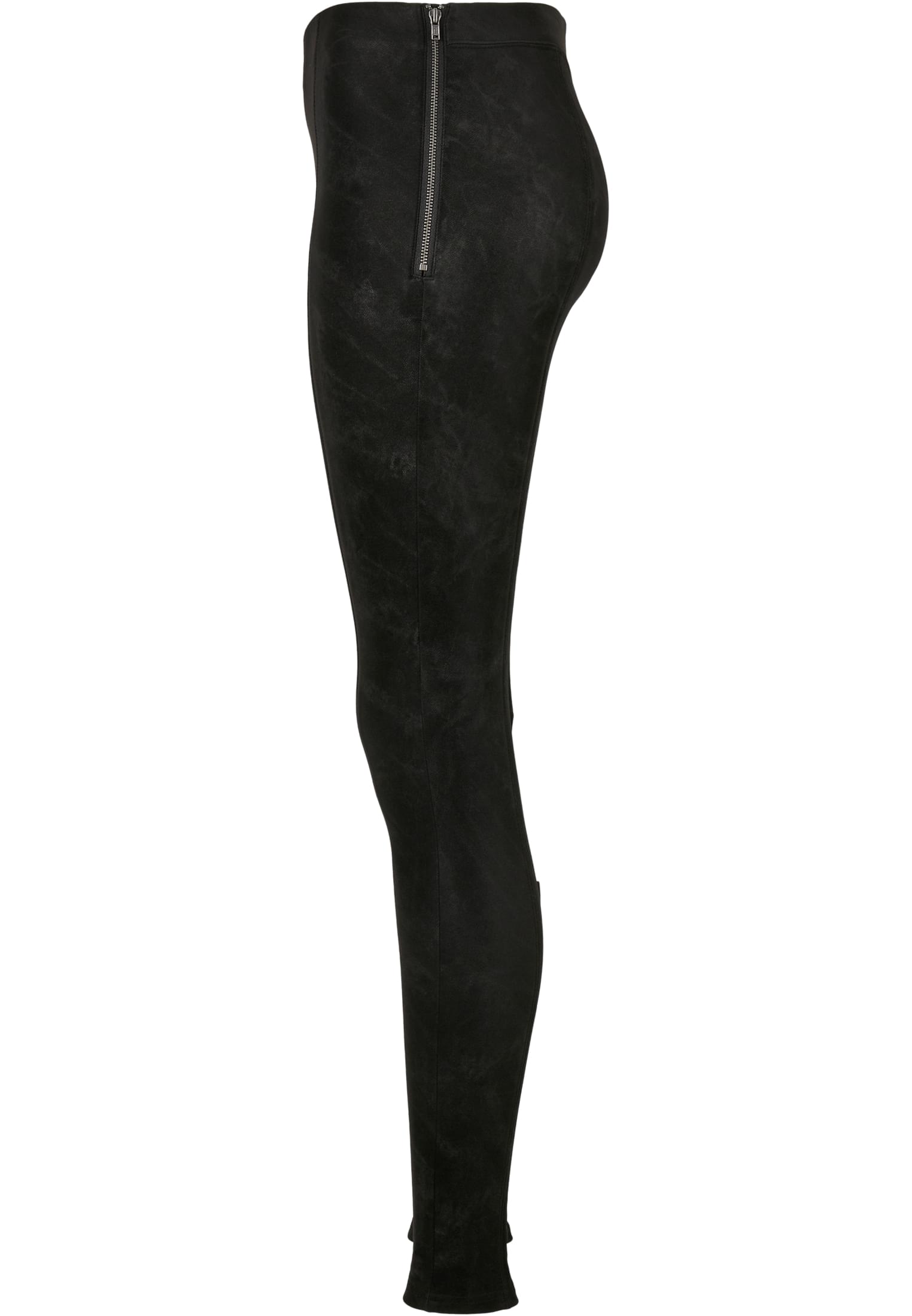 Ladies Washed Faux Leather Pants | black