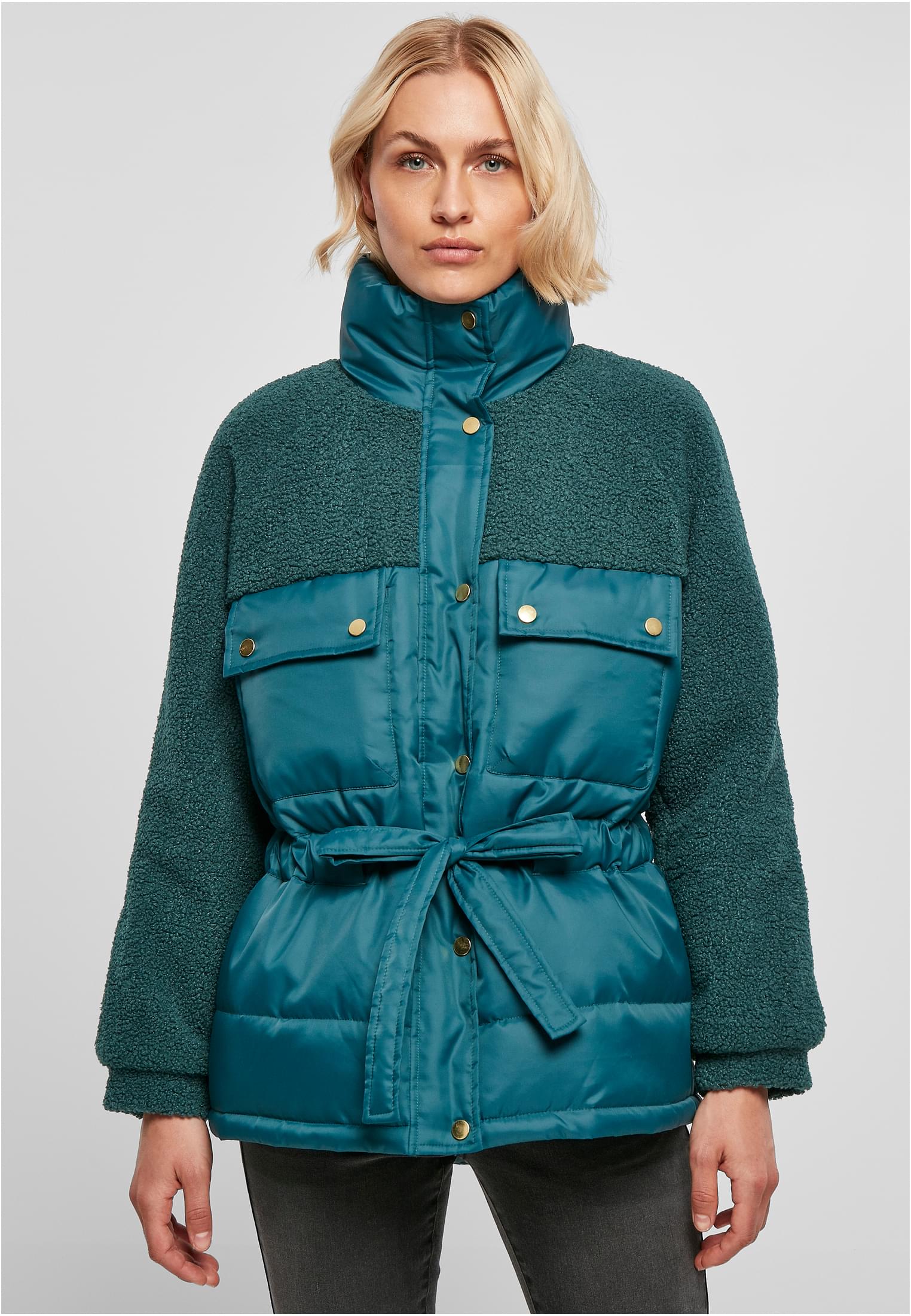 Ladies Sherpa Mix Puffer Jacket | jasper