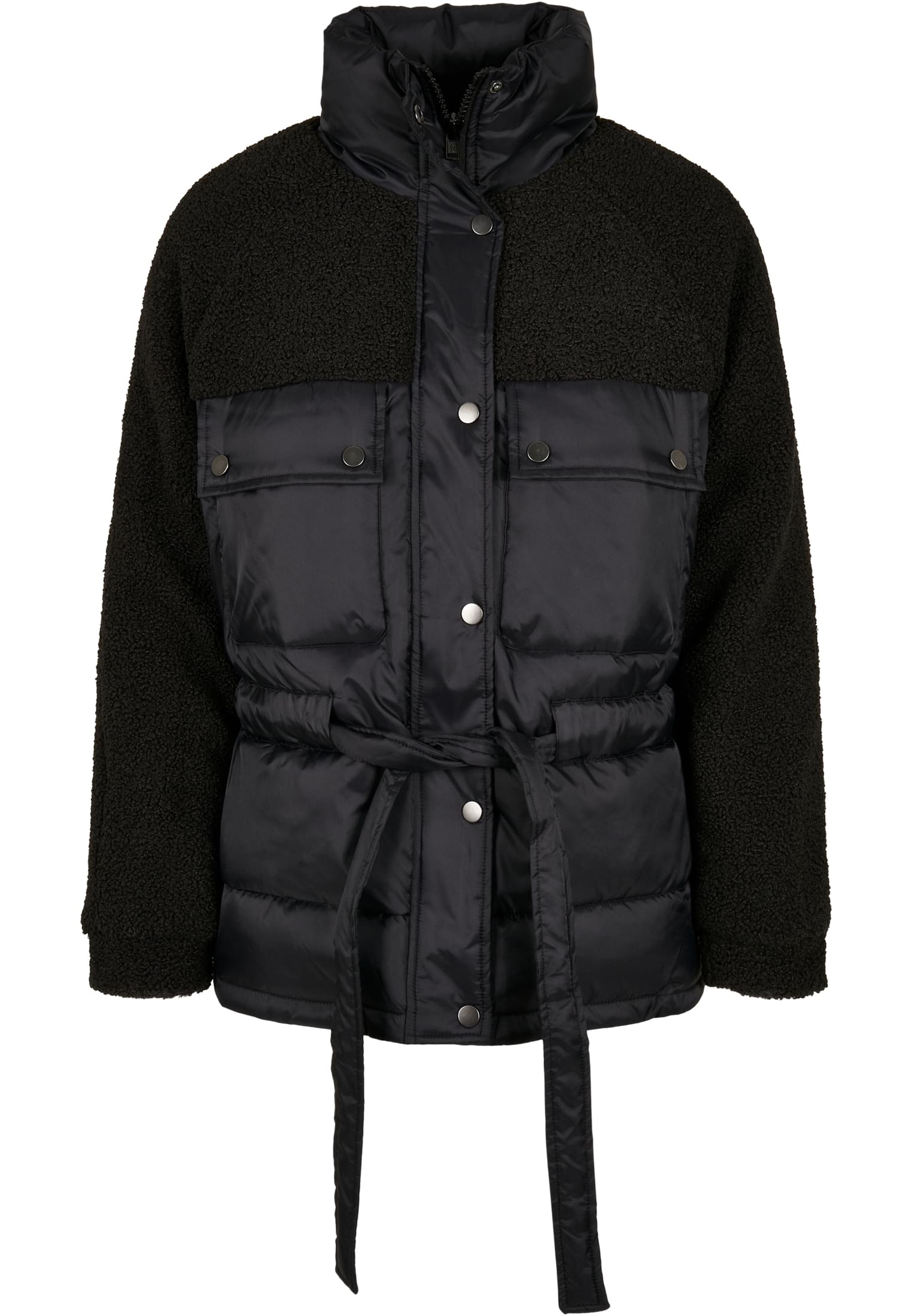 Ladies Sherpa Mix Puffer Jacket | black