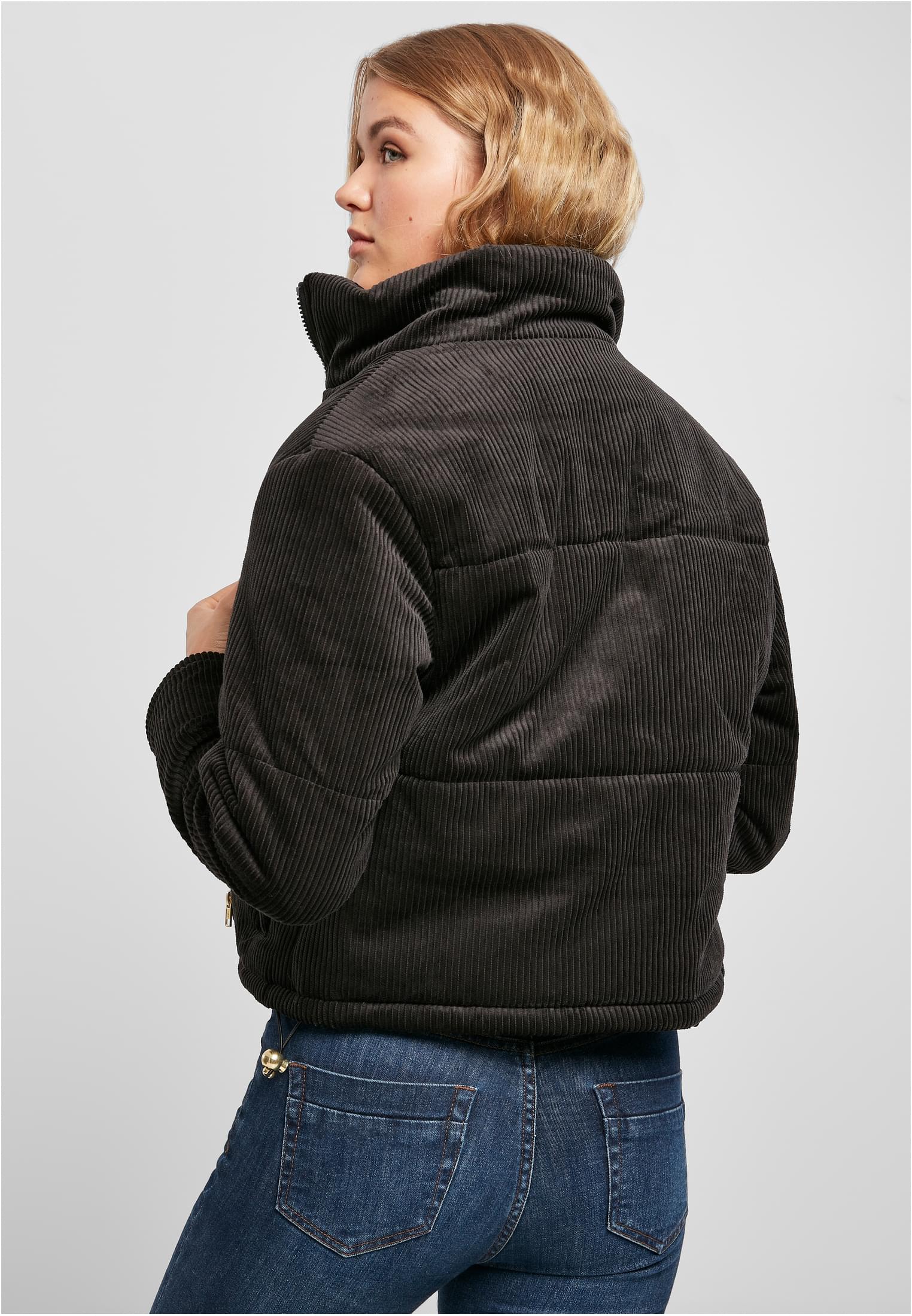 Ladies Corduroy Puffer Jacket | black