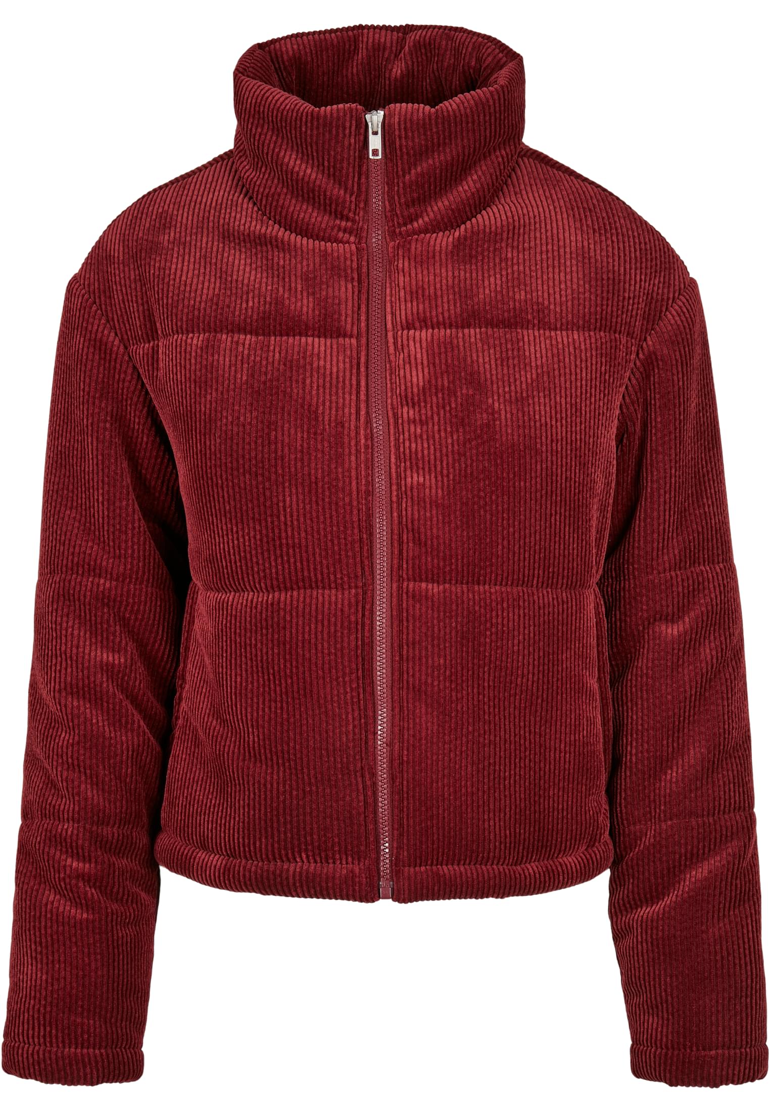 Ladies Corduroy Puffer Jacket | burgundy