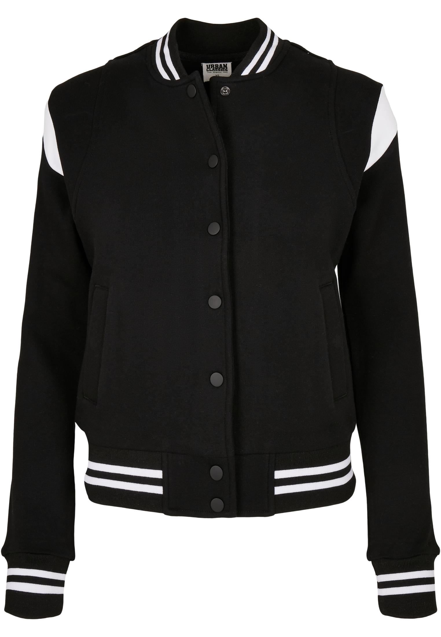 Ladies Organic Inset College Sweat Jacket | black/white