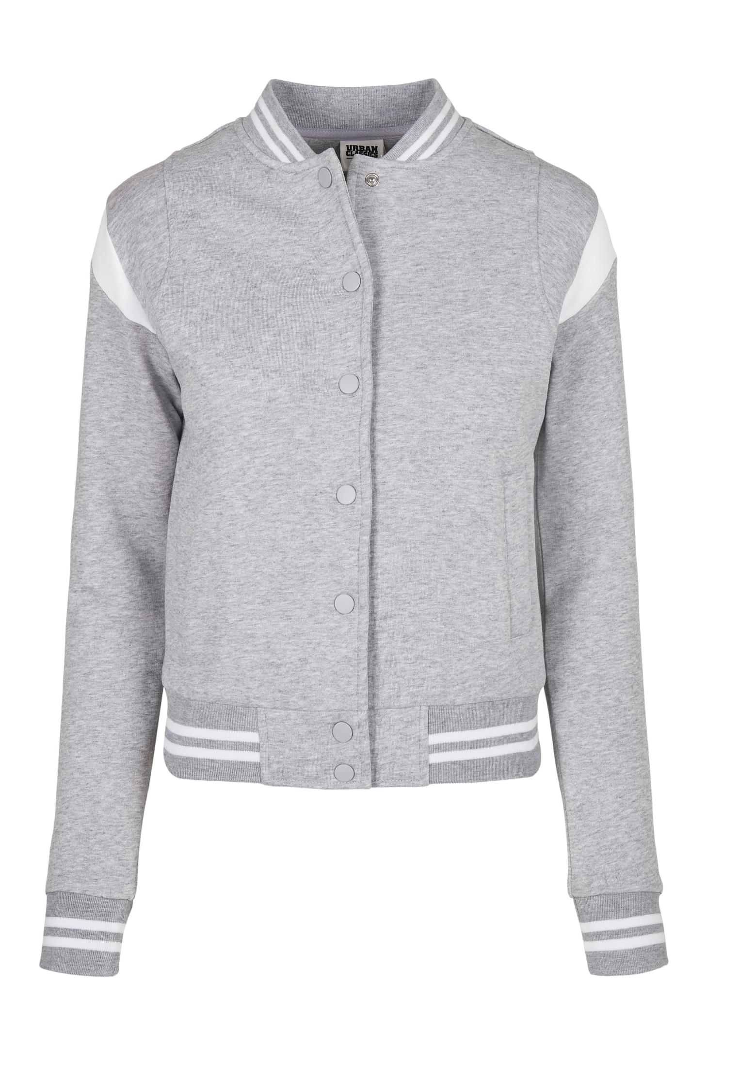 Ladies Organic Inset College Sweat Jacket | grey/white