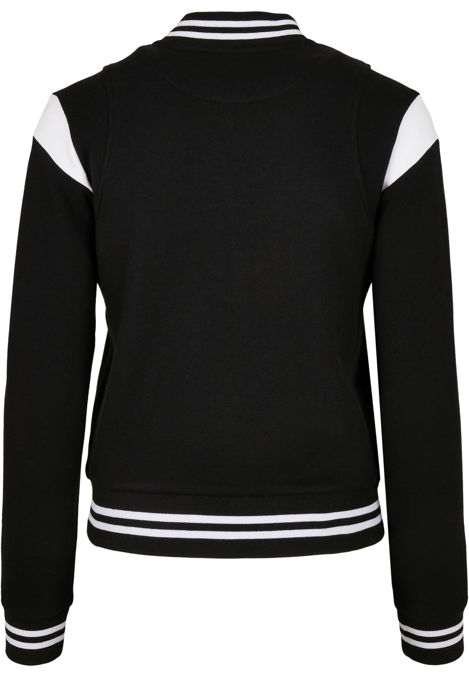 Ladies Organic Inset College Sweat Jacket | black/white