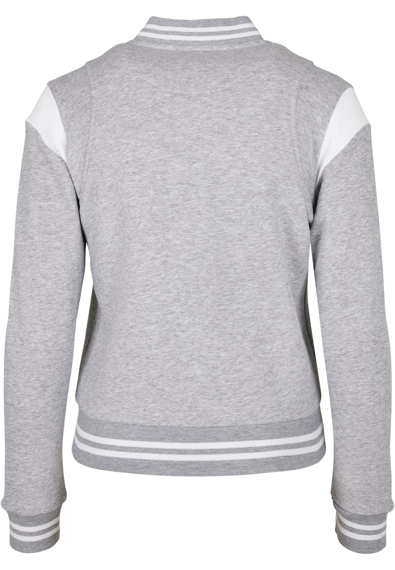 Ladies Organic Inset College Sweat Jacket | grey/white