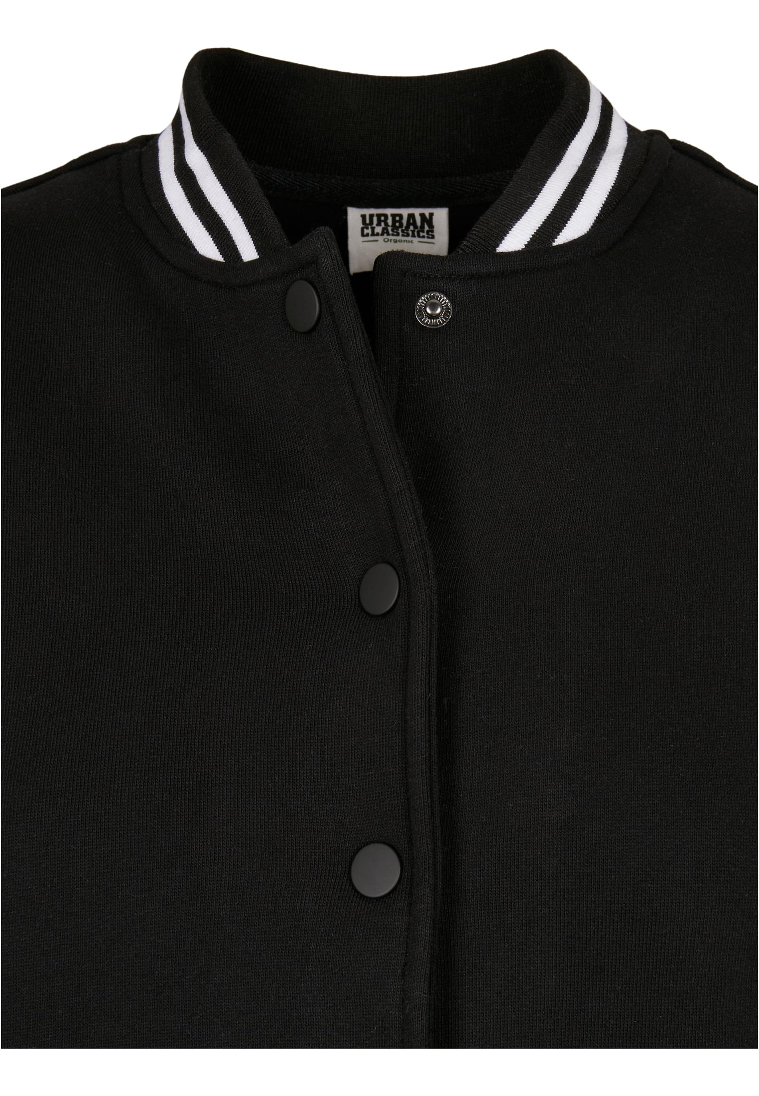 Ladies Organic Inset College Sweat Jacket | black/white