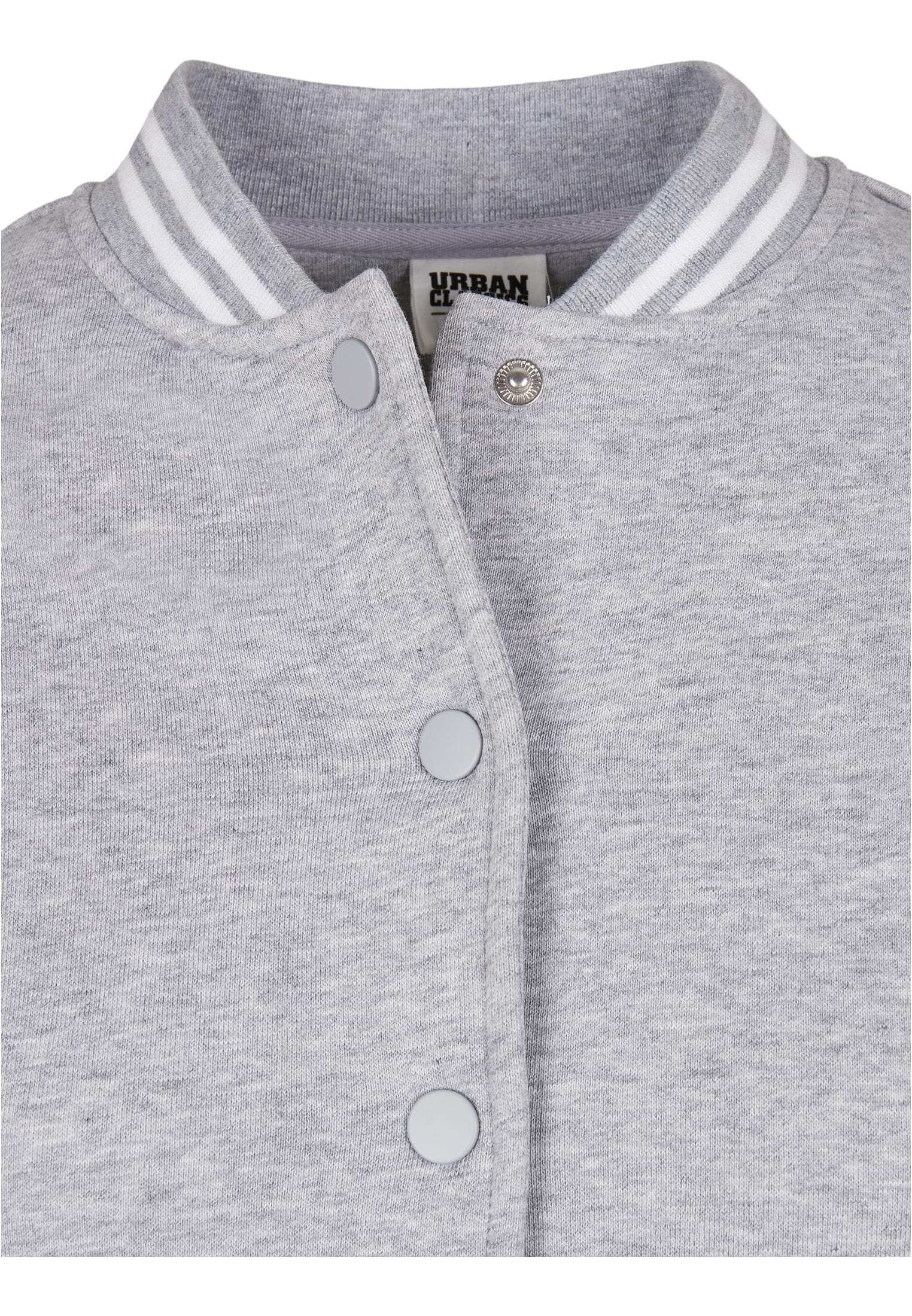 Ladies Organic Inset College Sweat Jacket | grey/white