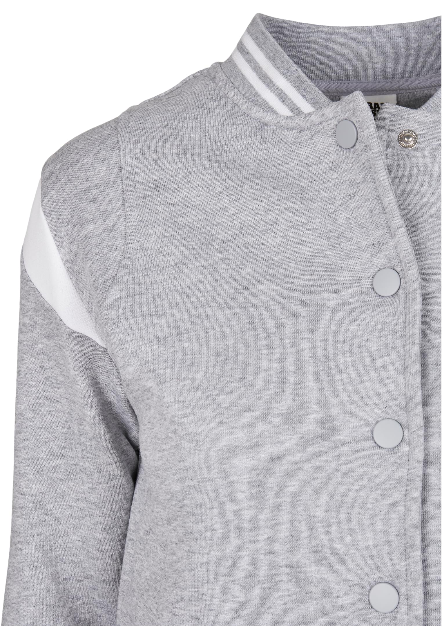 Ladies Organic Inset College Sweat Jacket | grey/white