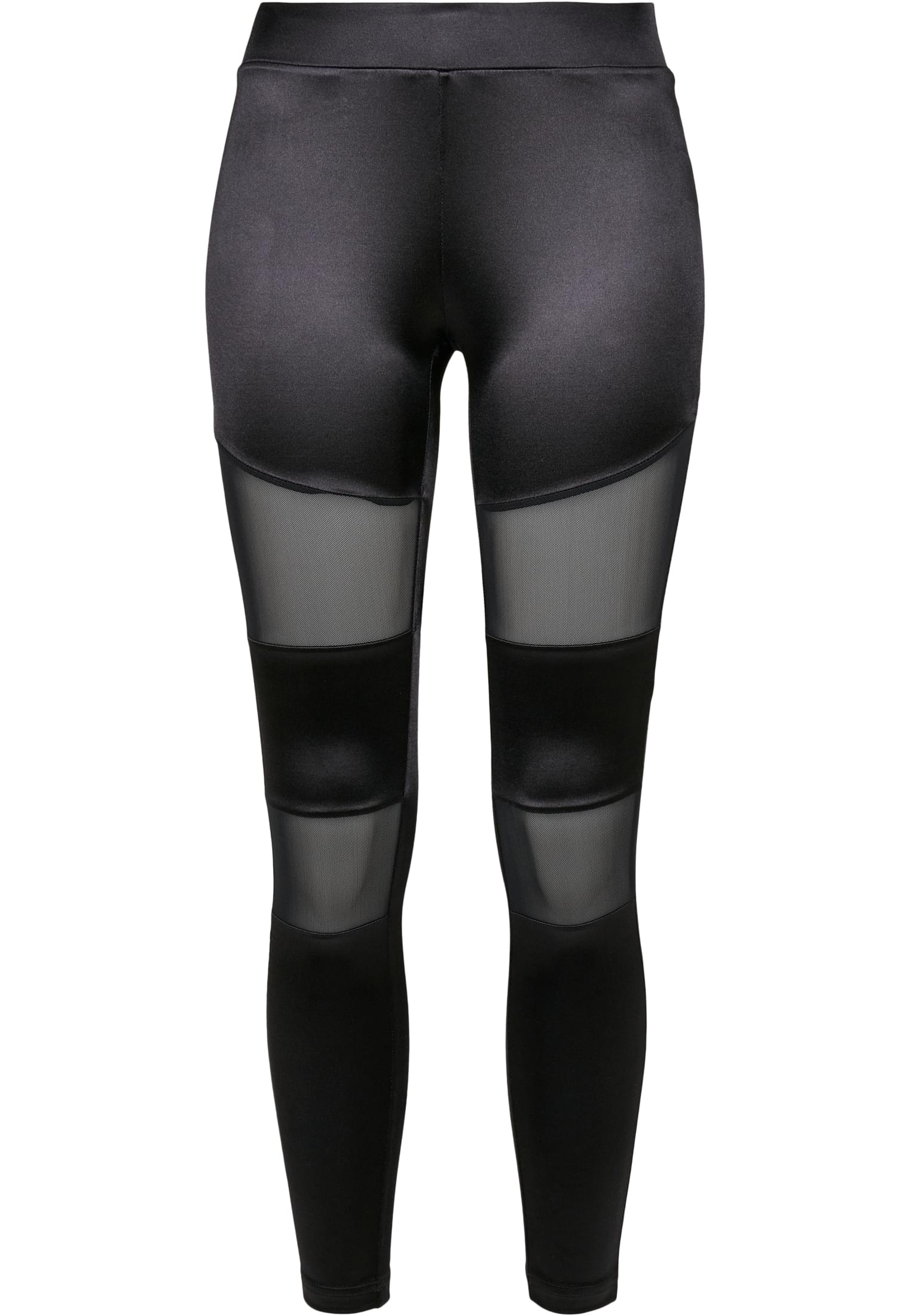 Ladies Shiny Tech Mesh Leggings | black