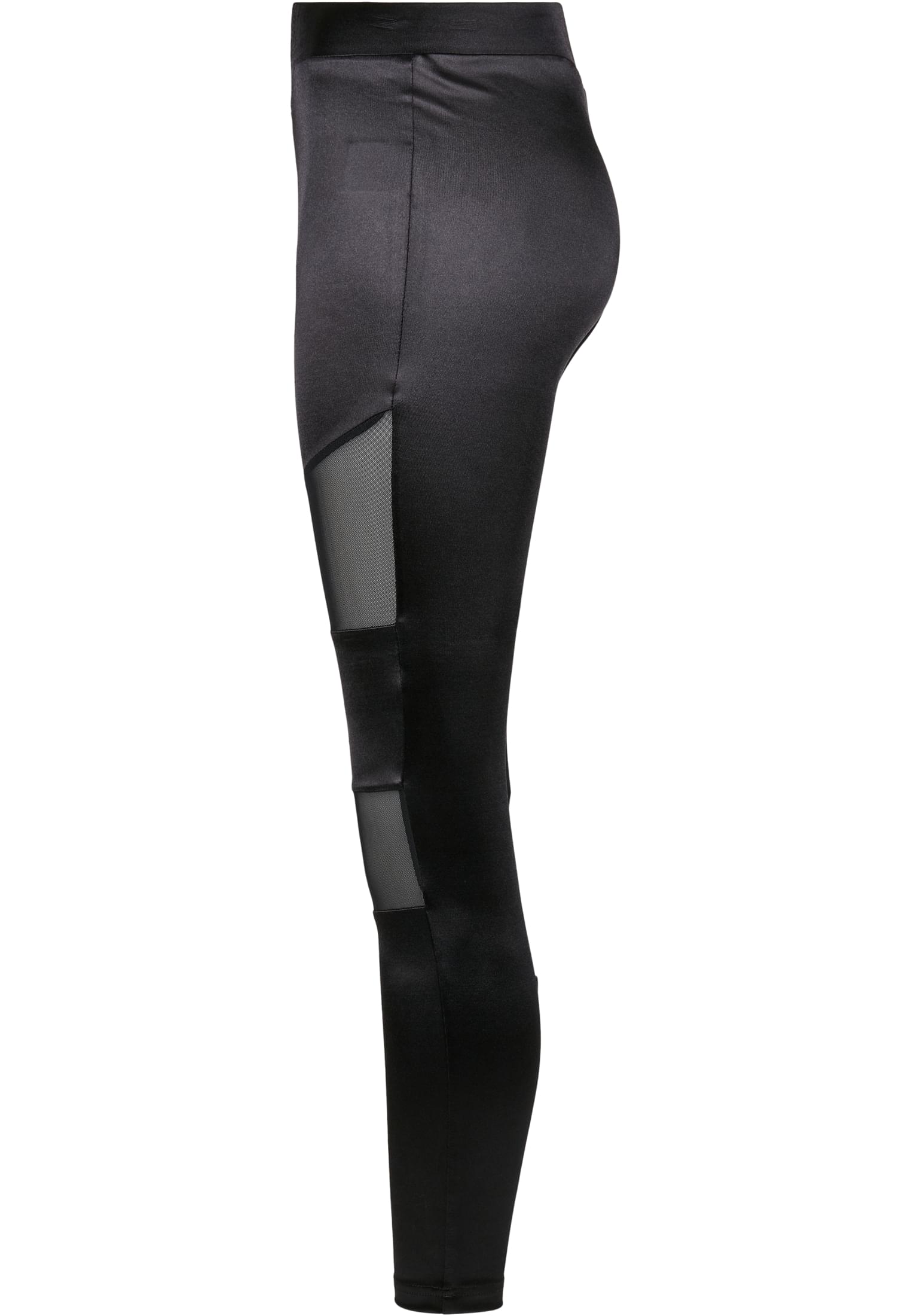 Ladies Shiny Tech Mesh Leggings | black