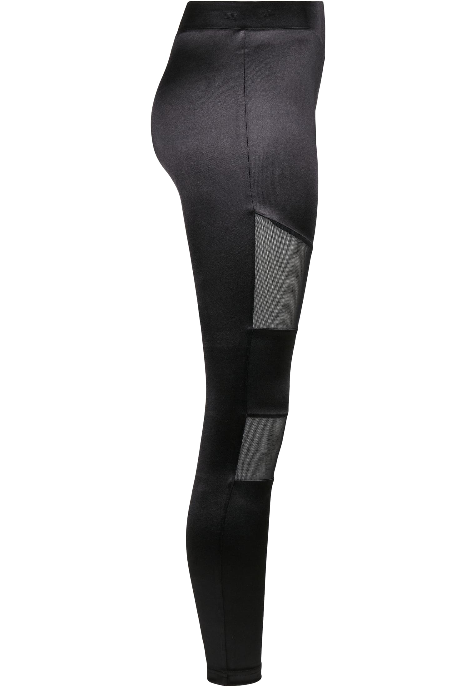 Ladies Shiny Tech Mesh Leggings | black