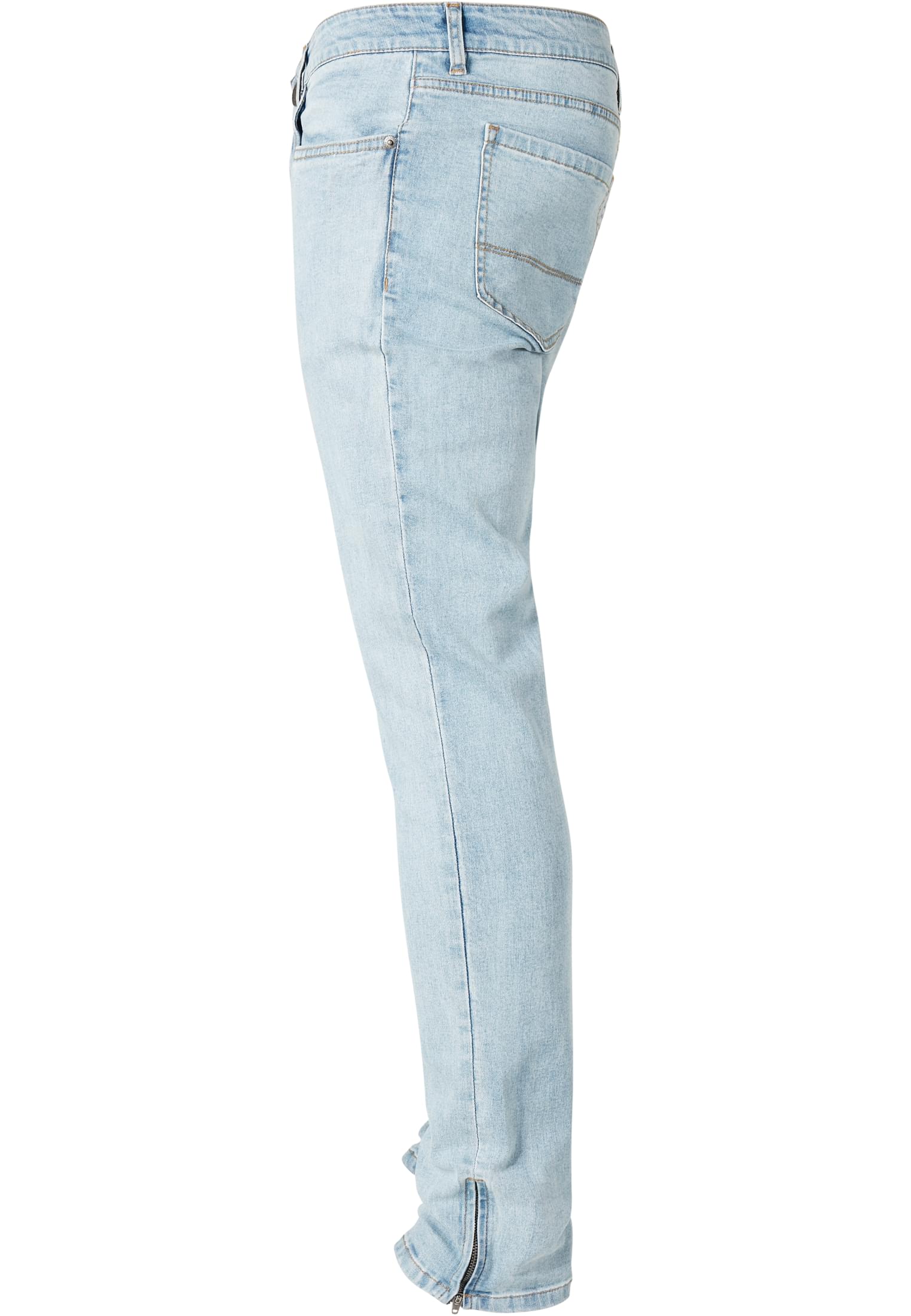 Slim Fit Zip Jeans | lighter washed