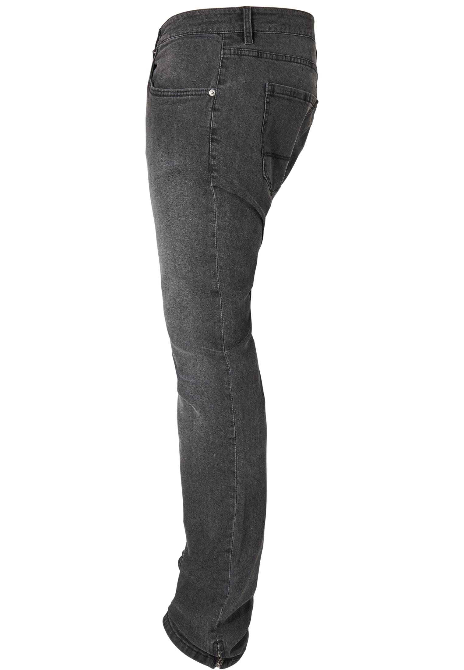 Slim Fit Zip Jeans | real black washed