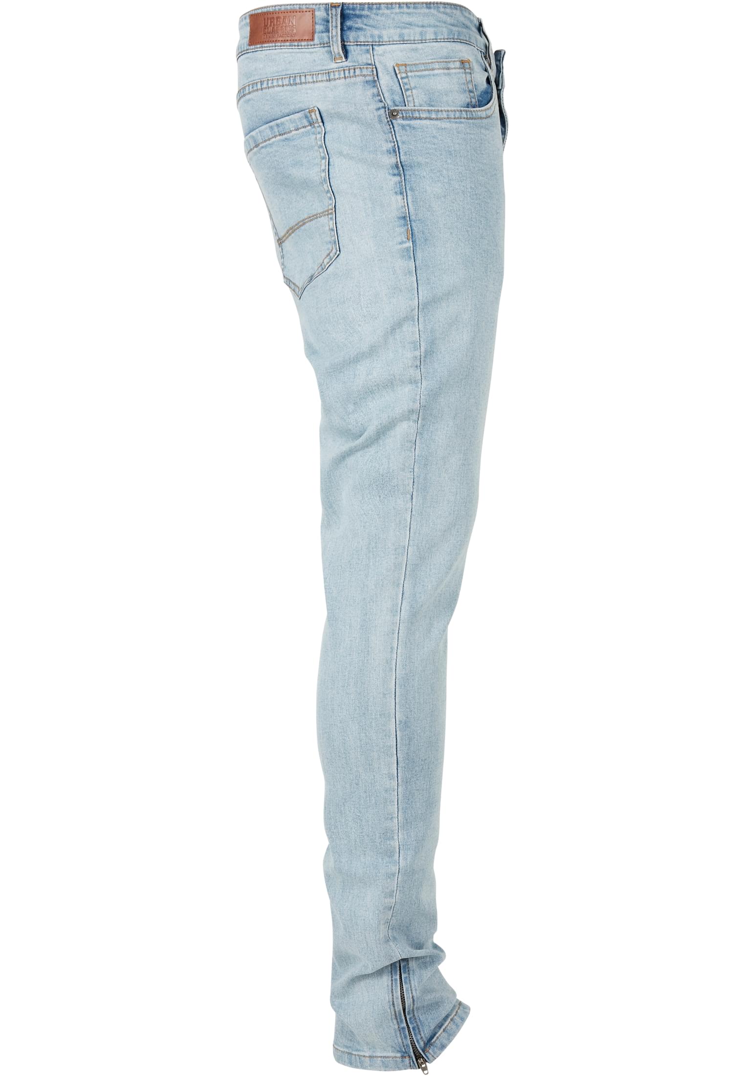 Slim Fit Zip Jeans | lighter washed