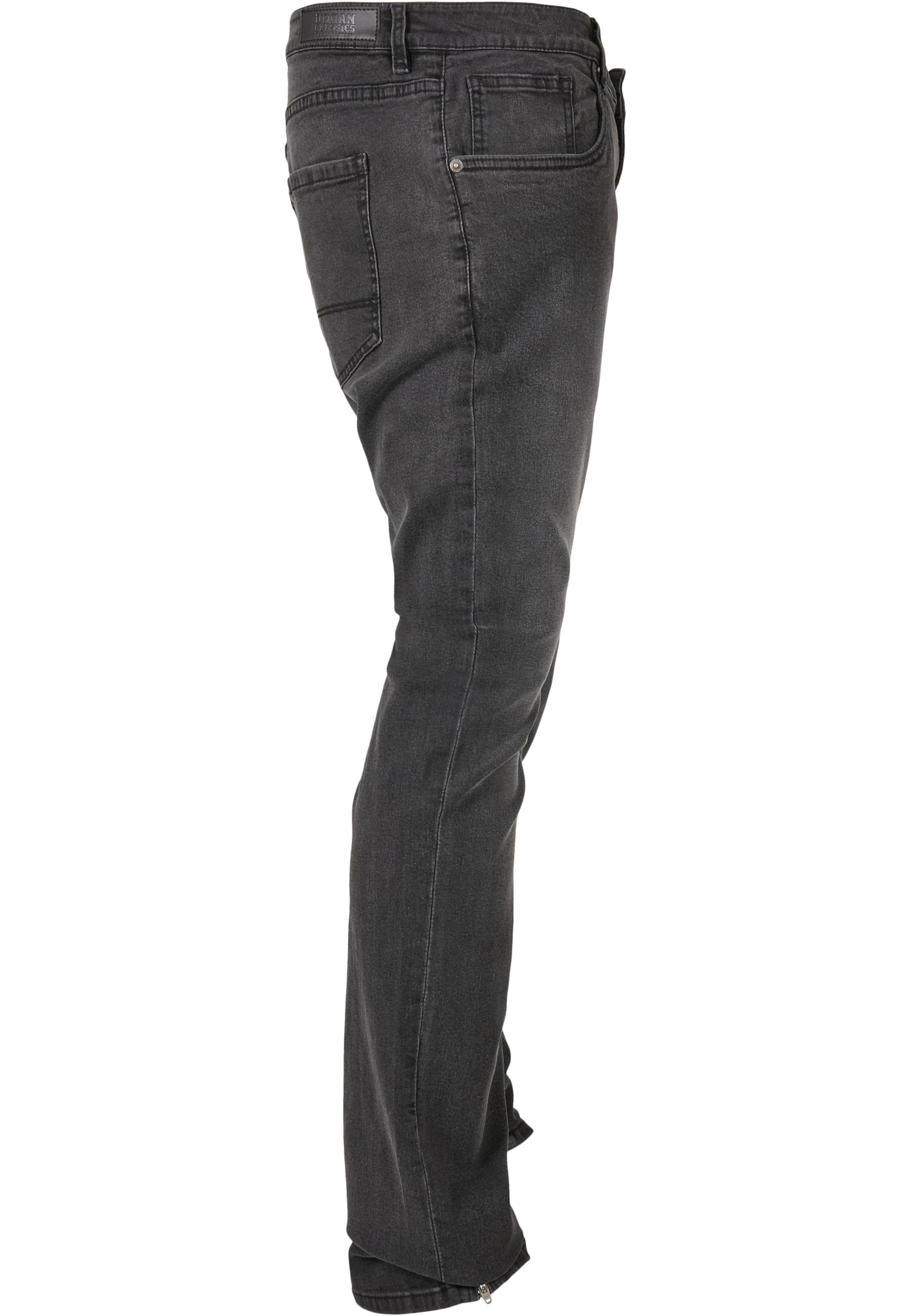 Slim Fit Zip Jeans | real black washed