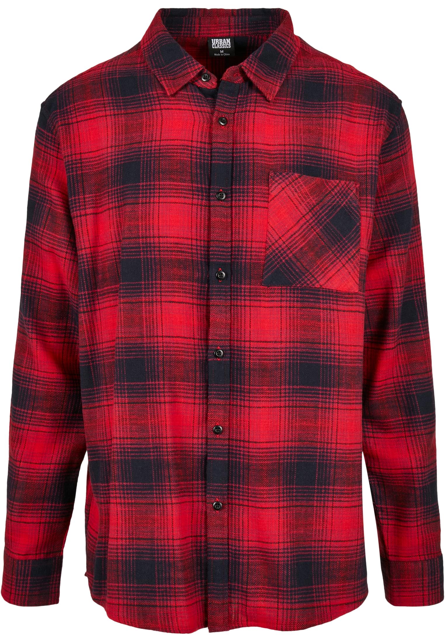 Oversized Checked Grunge Shirt | black/red