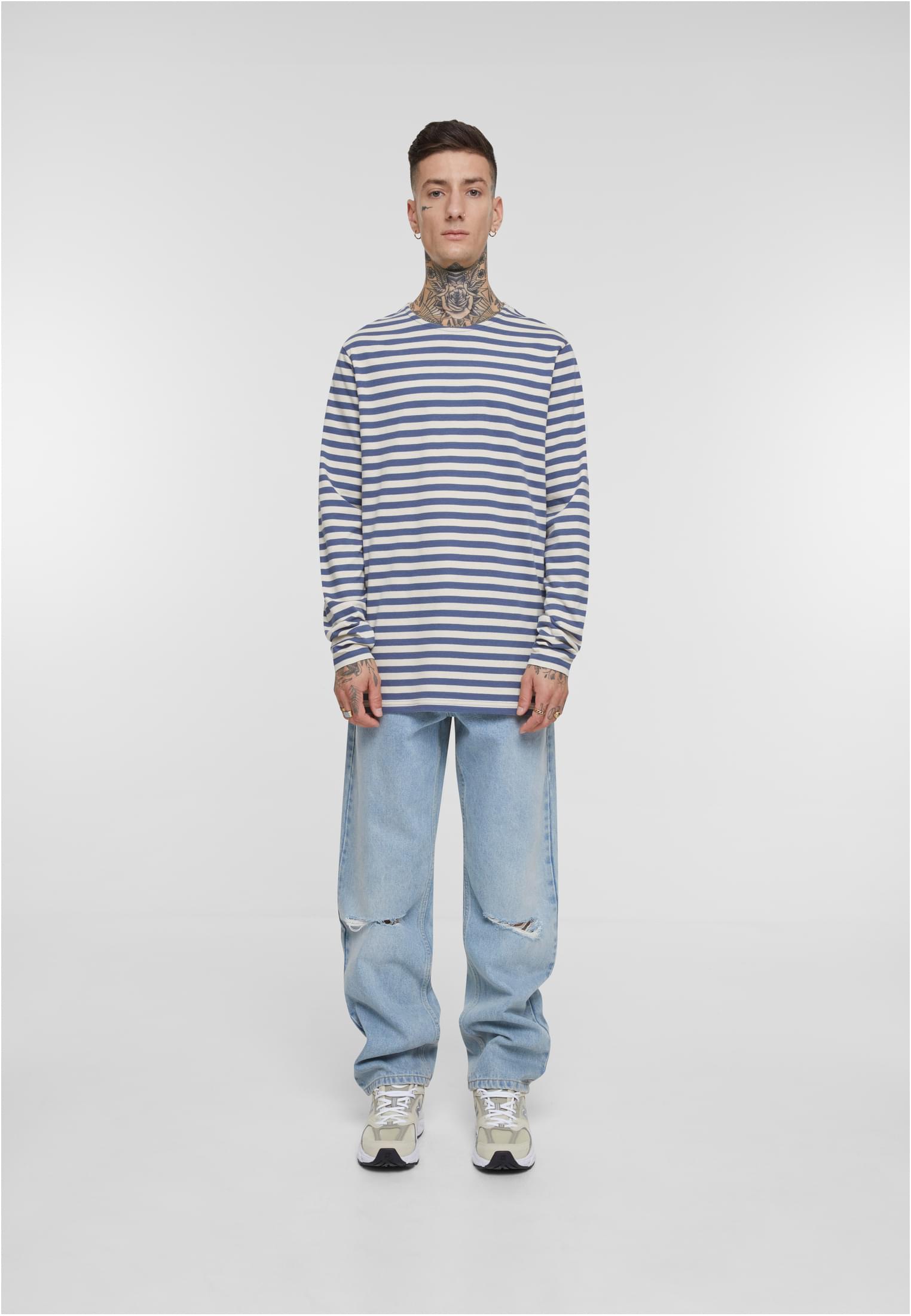 Regular Stripe LS | whitesand/vintageblue