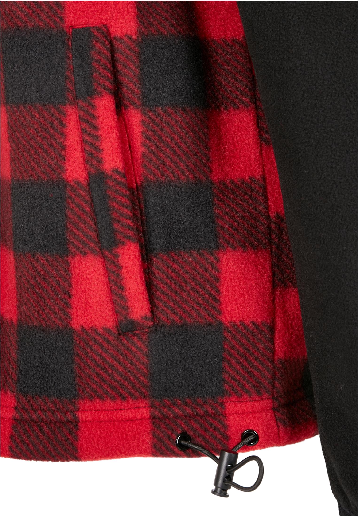 Patterned Polar Fleece Track Jacket | black/redcheck