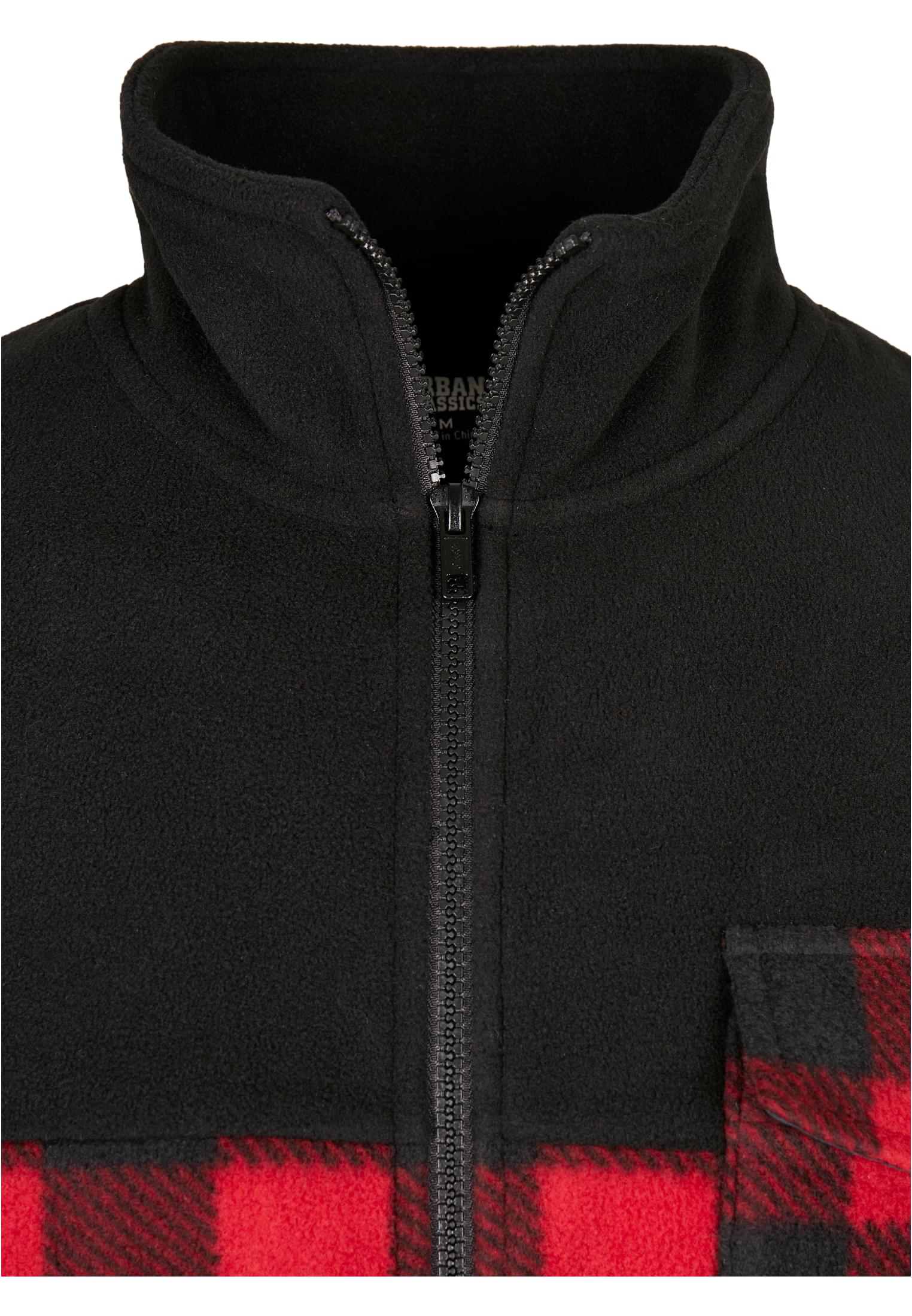 Patterned Polar Fleece Track Jacket | black/redcheck