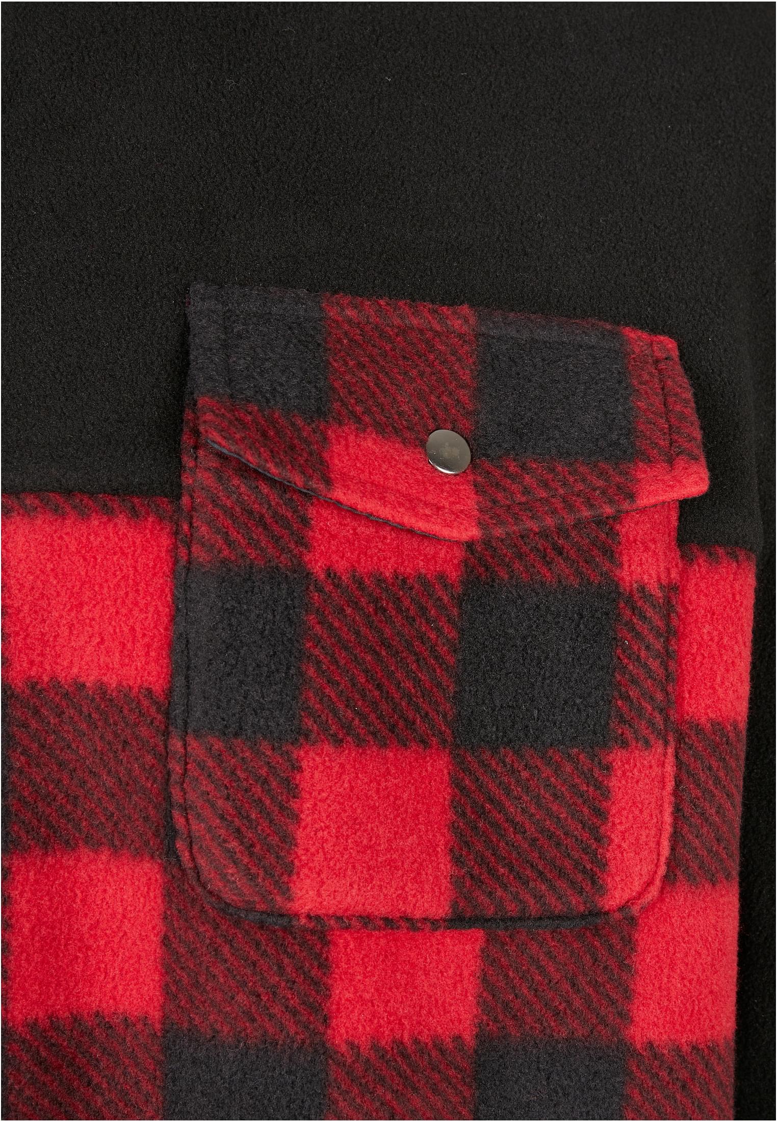 Patterned Polar Fleece Track Jacket | black/redcheck