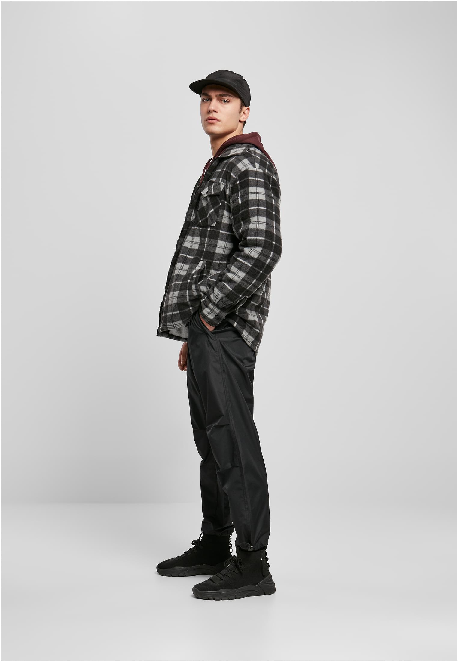 Plaid Teddy Lined Shirt Jacket | black/white