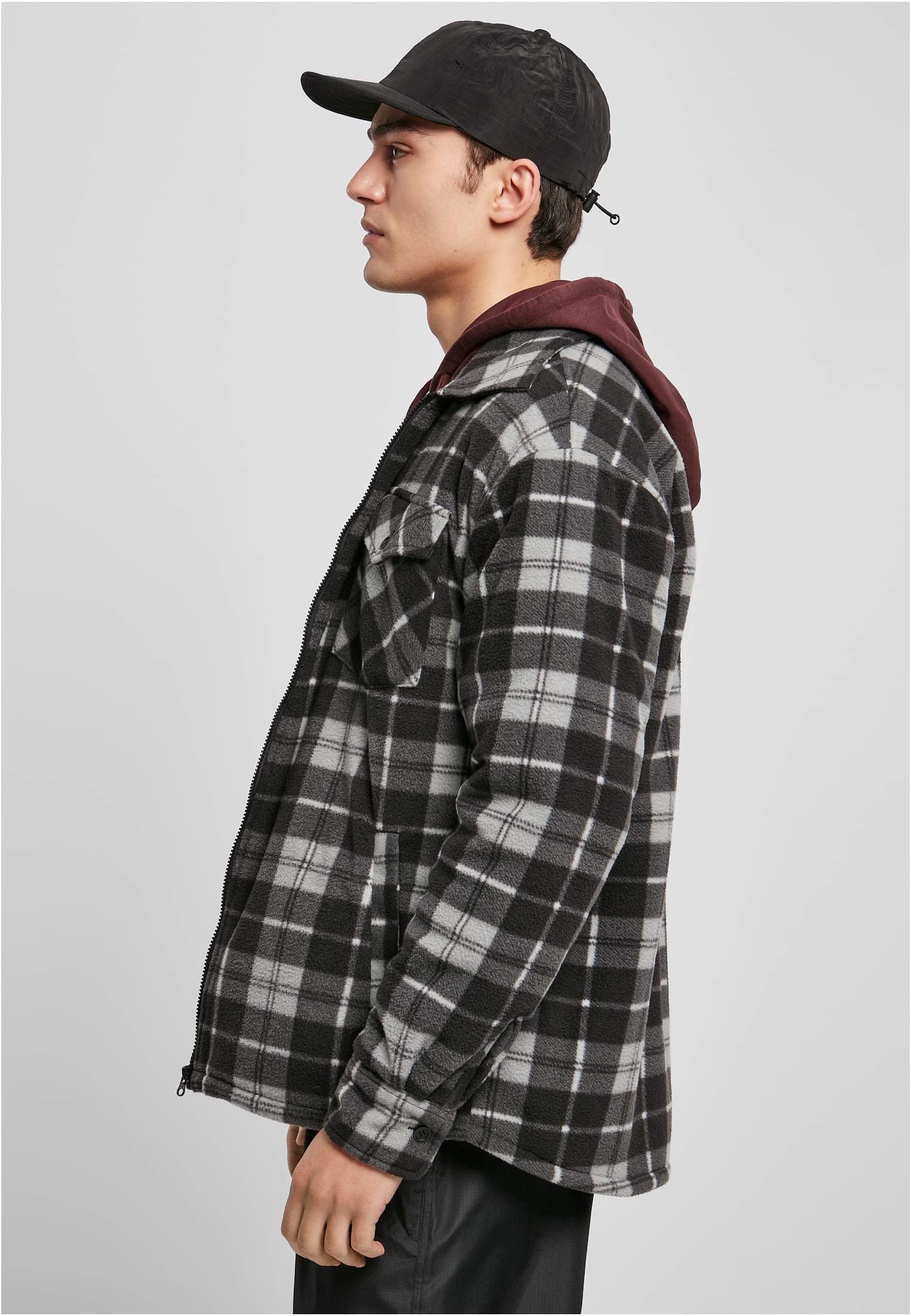 Plaid Teddy Lined Shirt Jacket | black/white