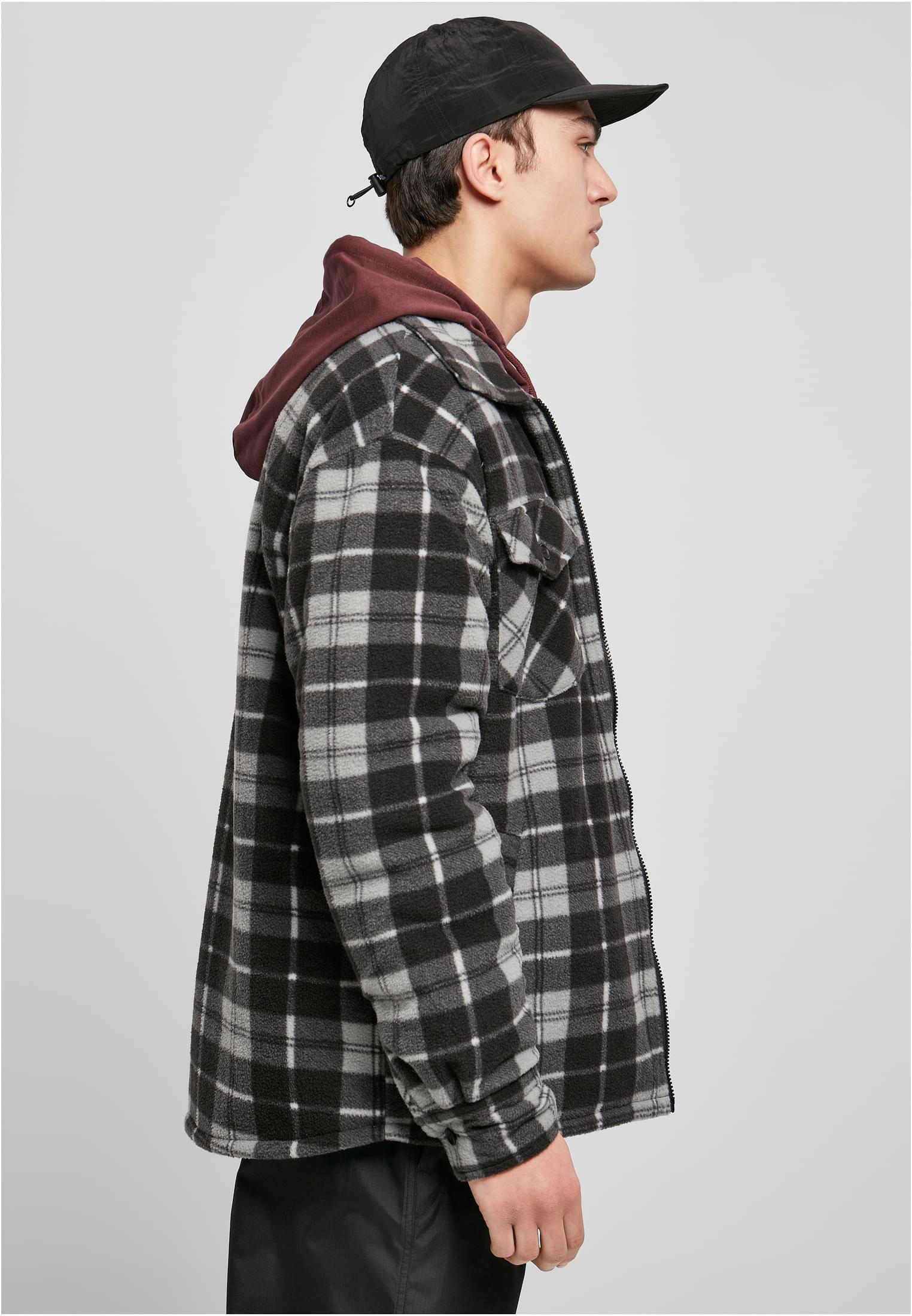 Plaid Teddy Lined Shirt Jacket | black/white