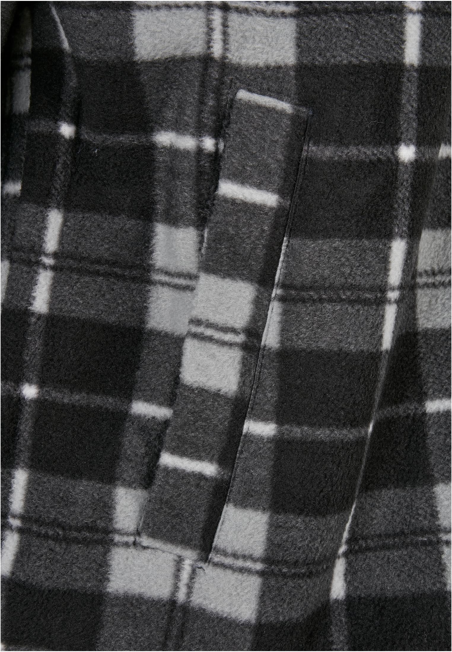 Plaid Teddy Lined Shirt Jacket | black/white