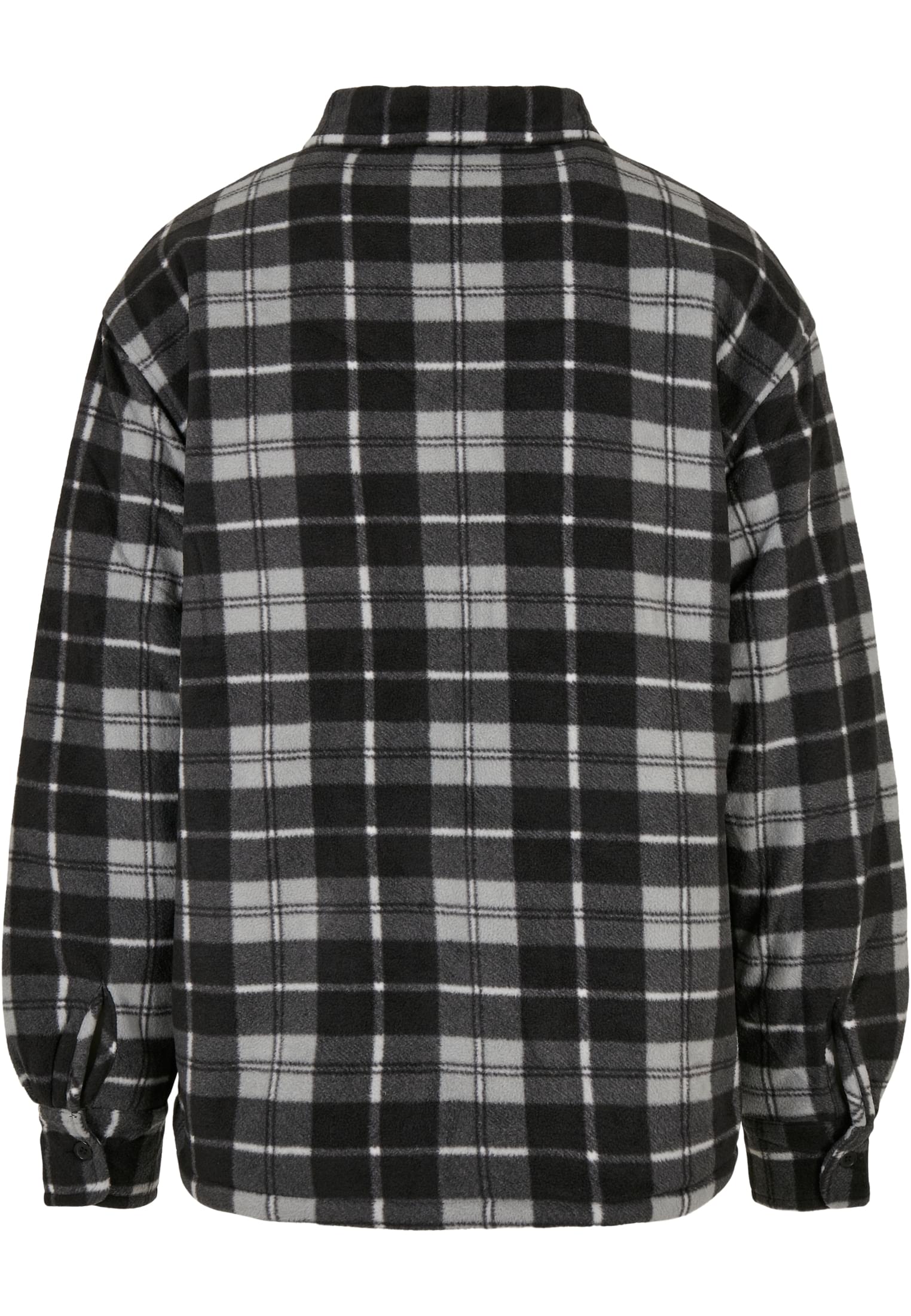 Plaid Teddy Lined Shirt Jacket | black/white