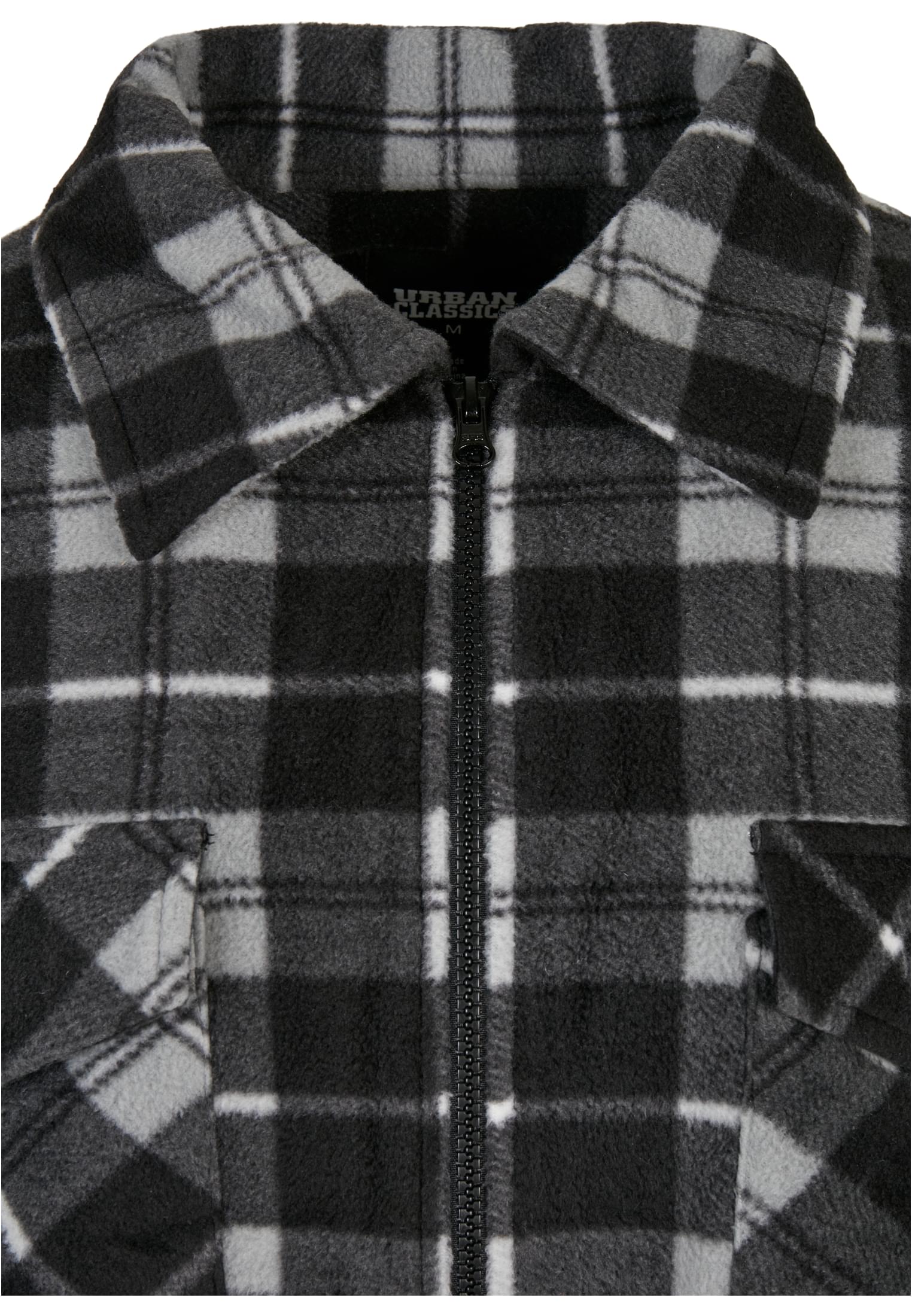 Plaid Teddy Lined Shirt Jacket | black/white