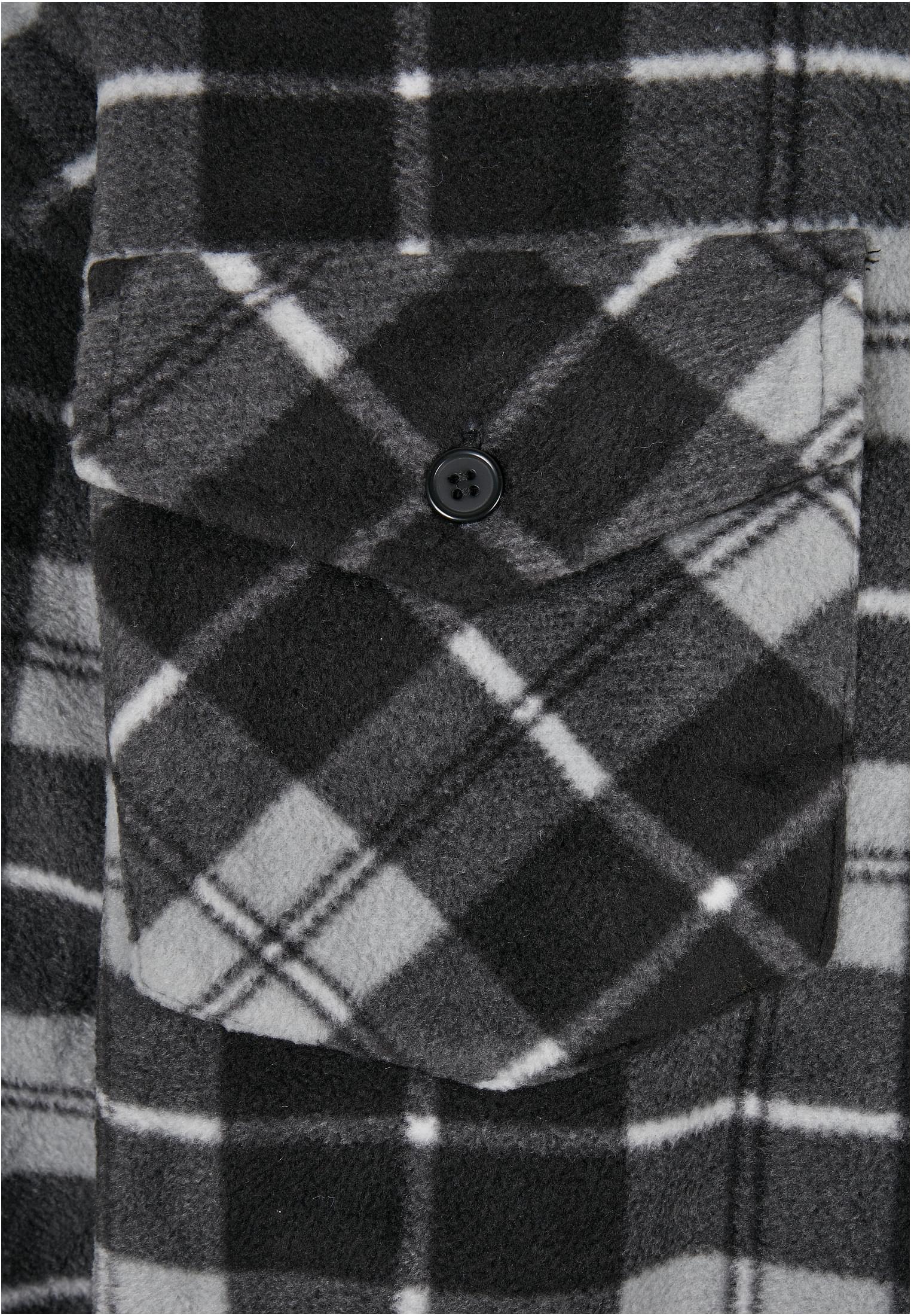 Plaid Teddy Lined Shirt Jacket | black/white