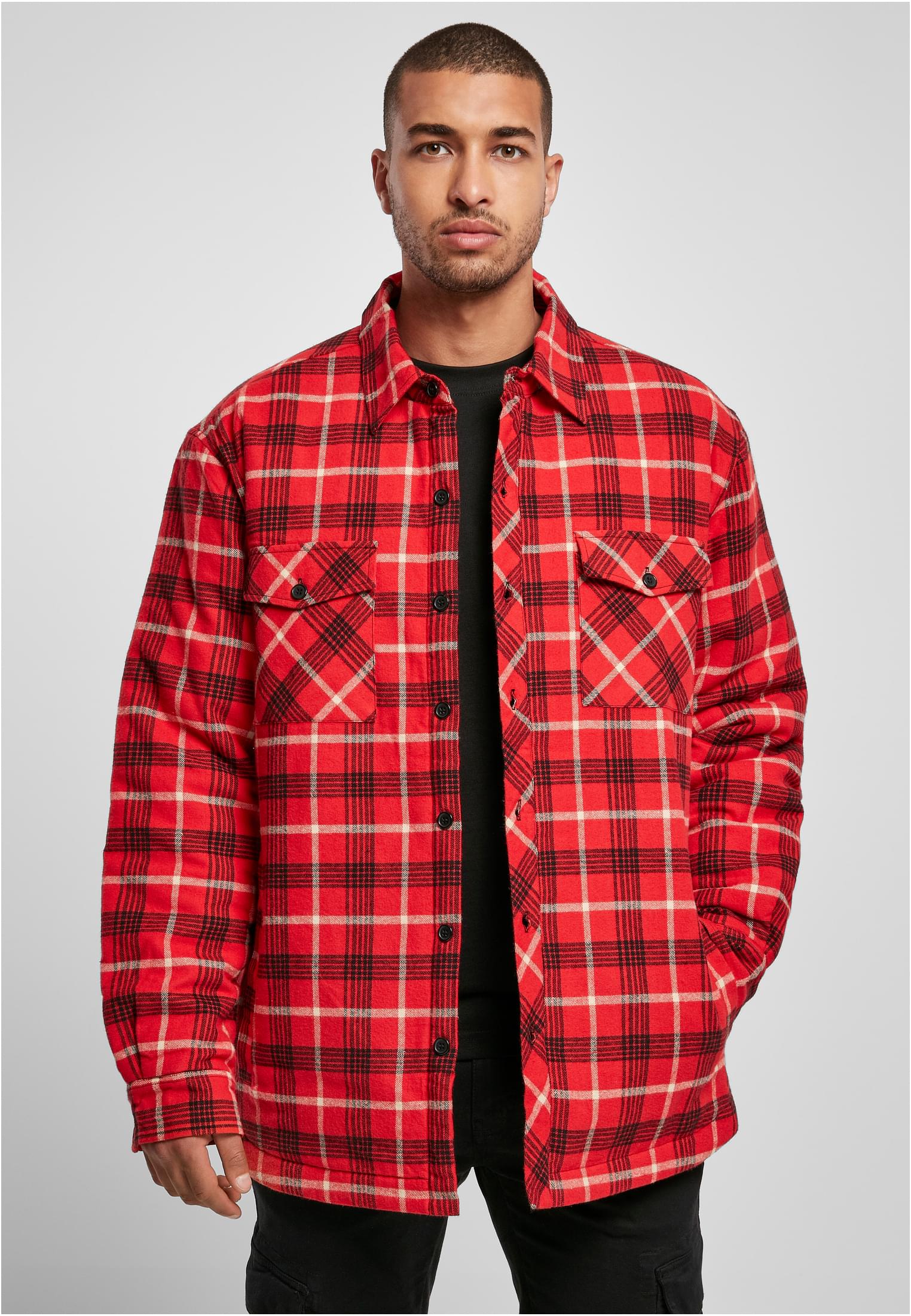 Plaid Quilted Shirt Jacket | red/black