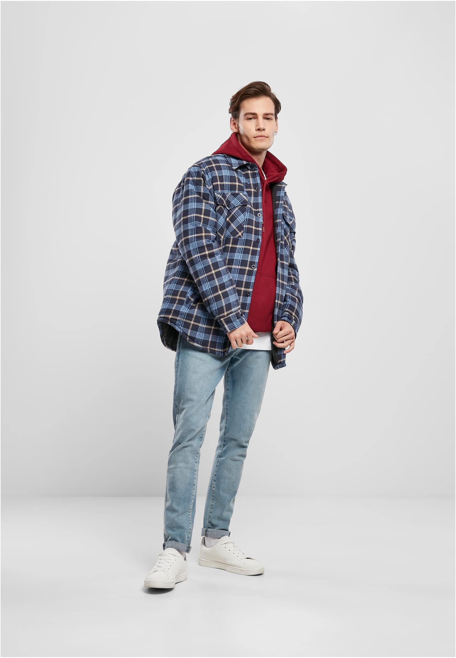 Plaid Quilted Shirt Jacket | lightblue/darkblue