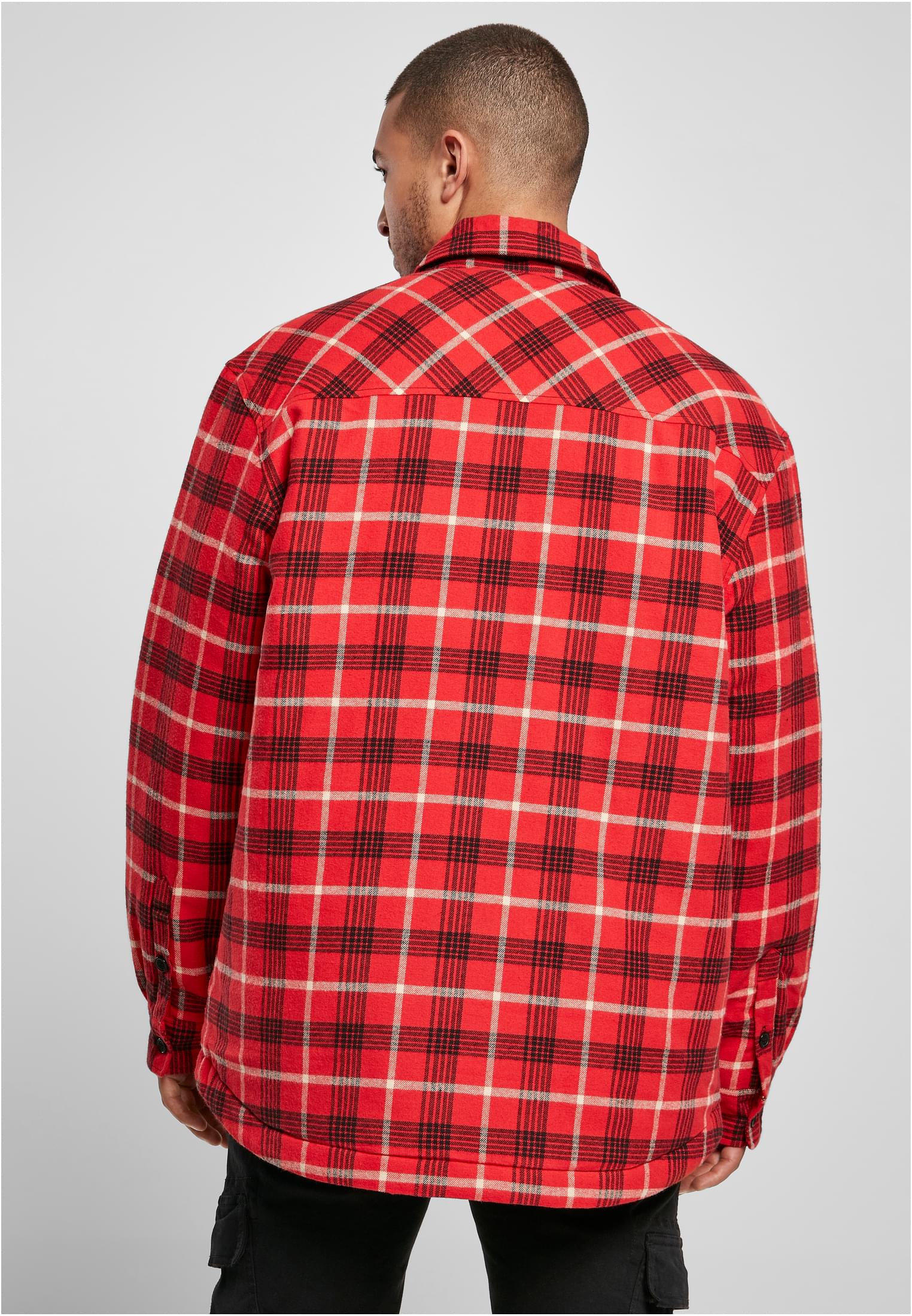 Plaid Quilted Shirt Jacket | red/black