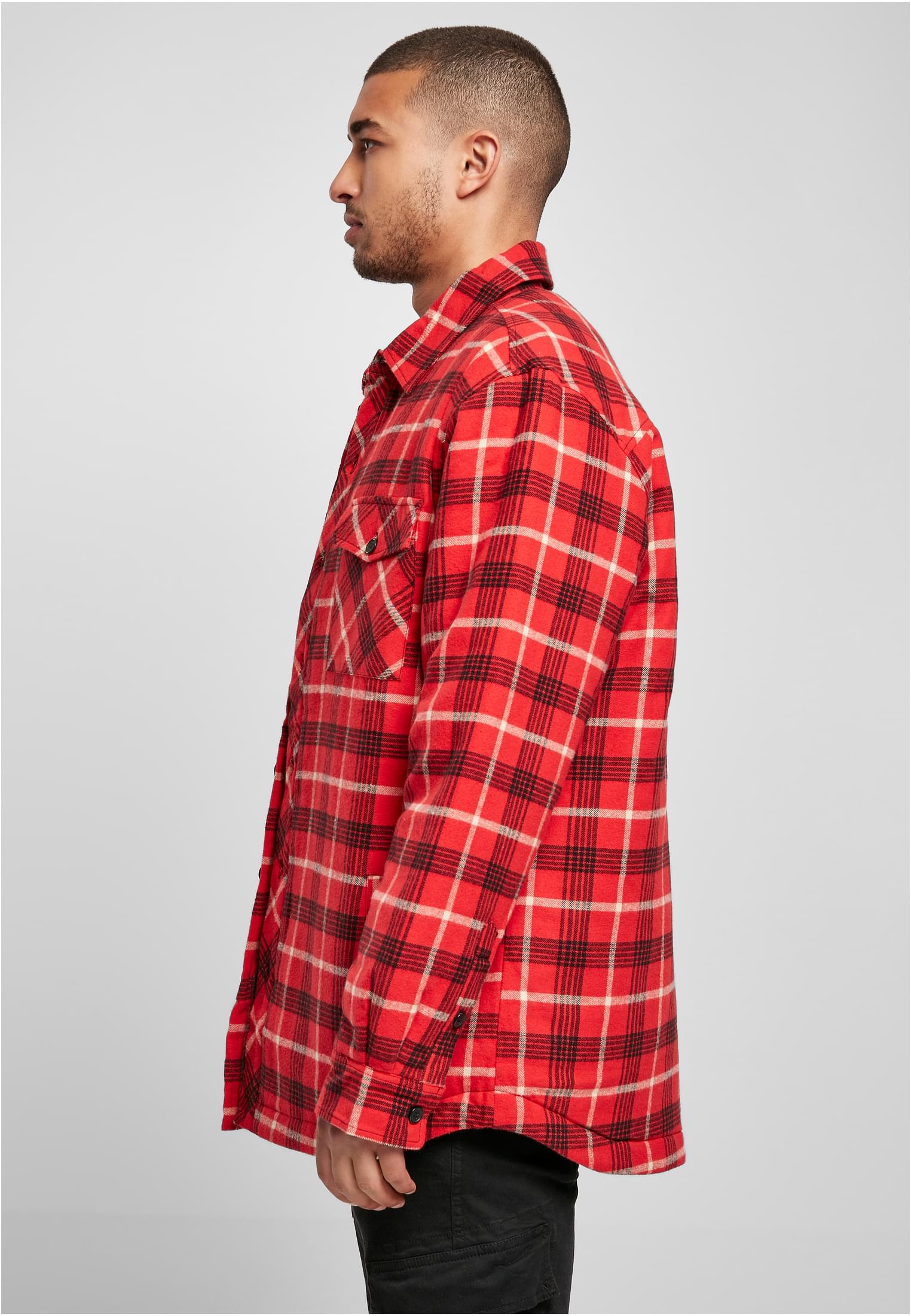 Plaid Quilted Shirt Jacket | red/black