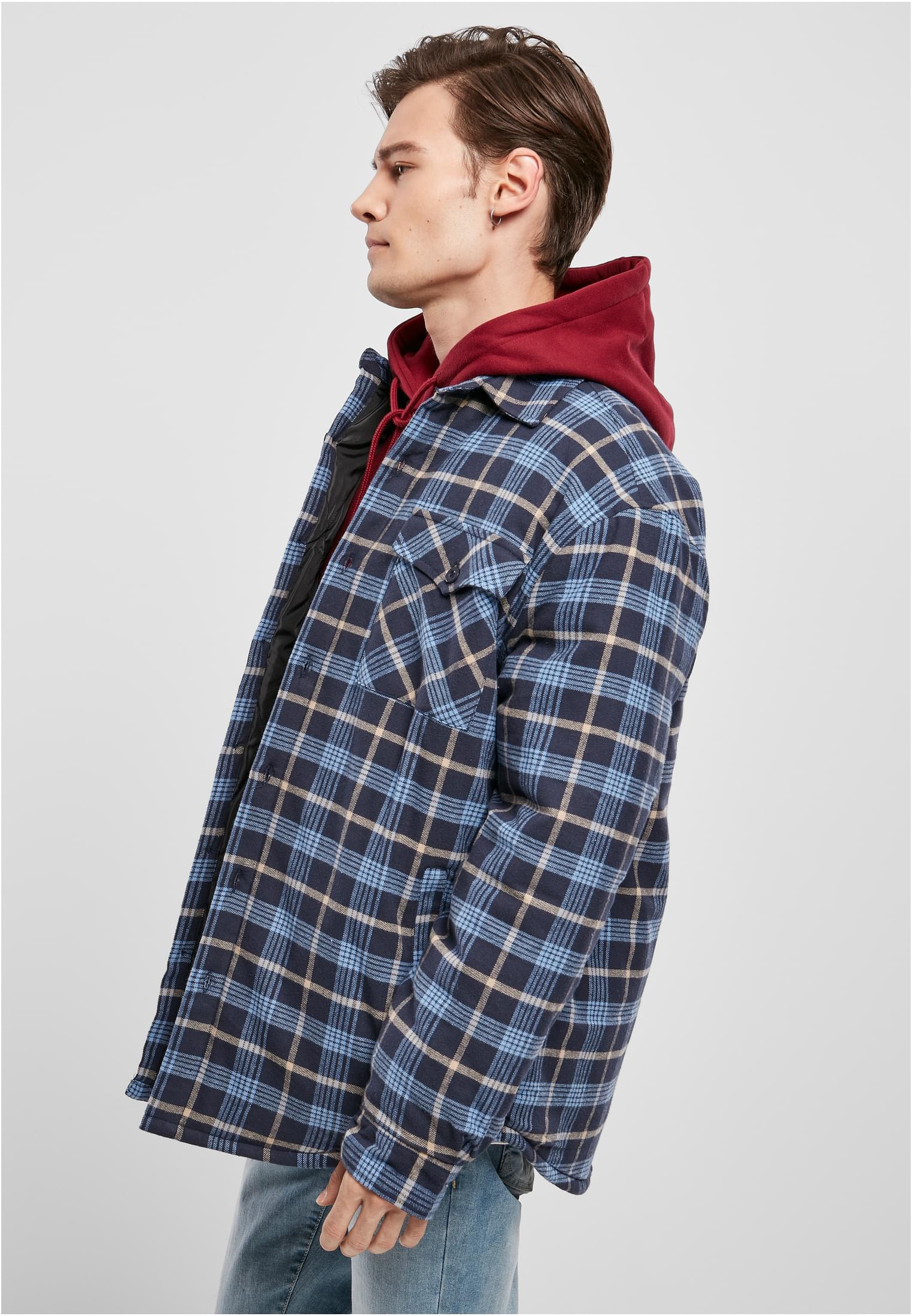 Plaid Quilted Shirt Jacket | lightblue/darkblue