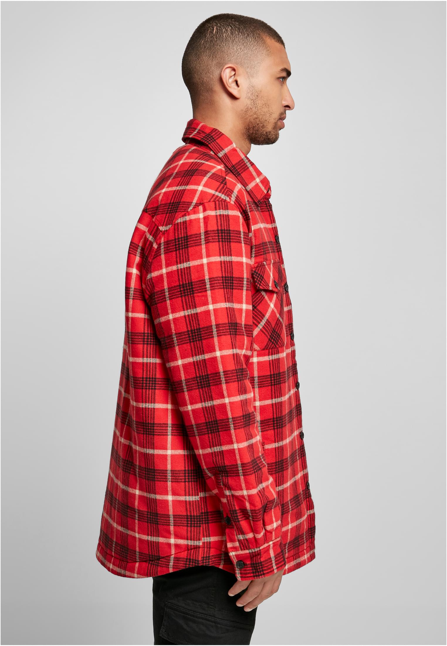 Plaid Quilted Shirt Jacket | red/black