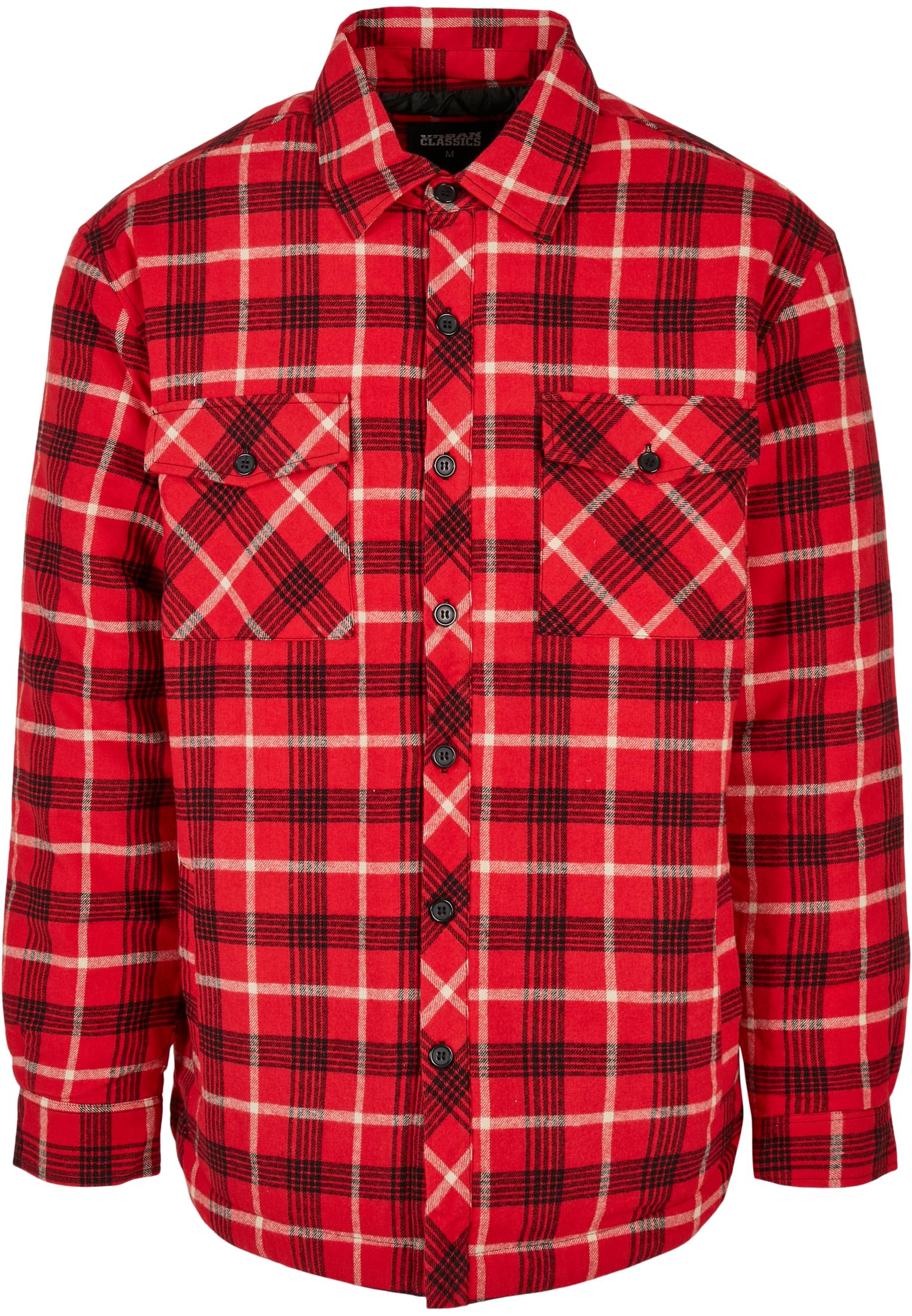 Plaid Quilted Shirt Jacket | red/black