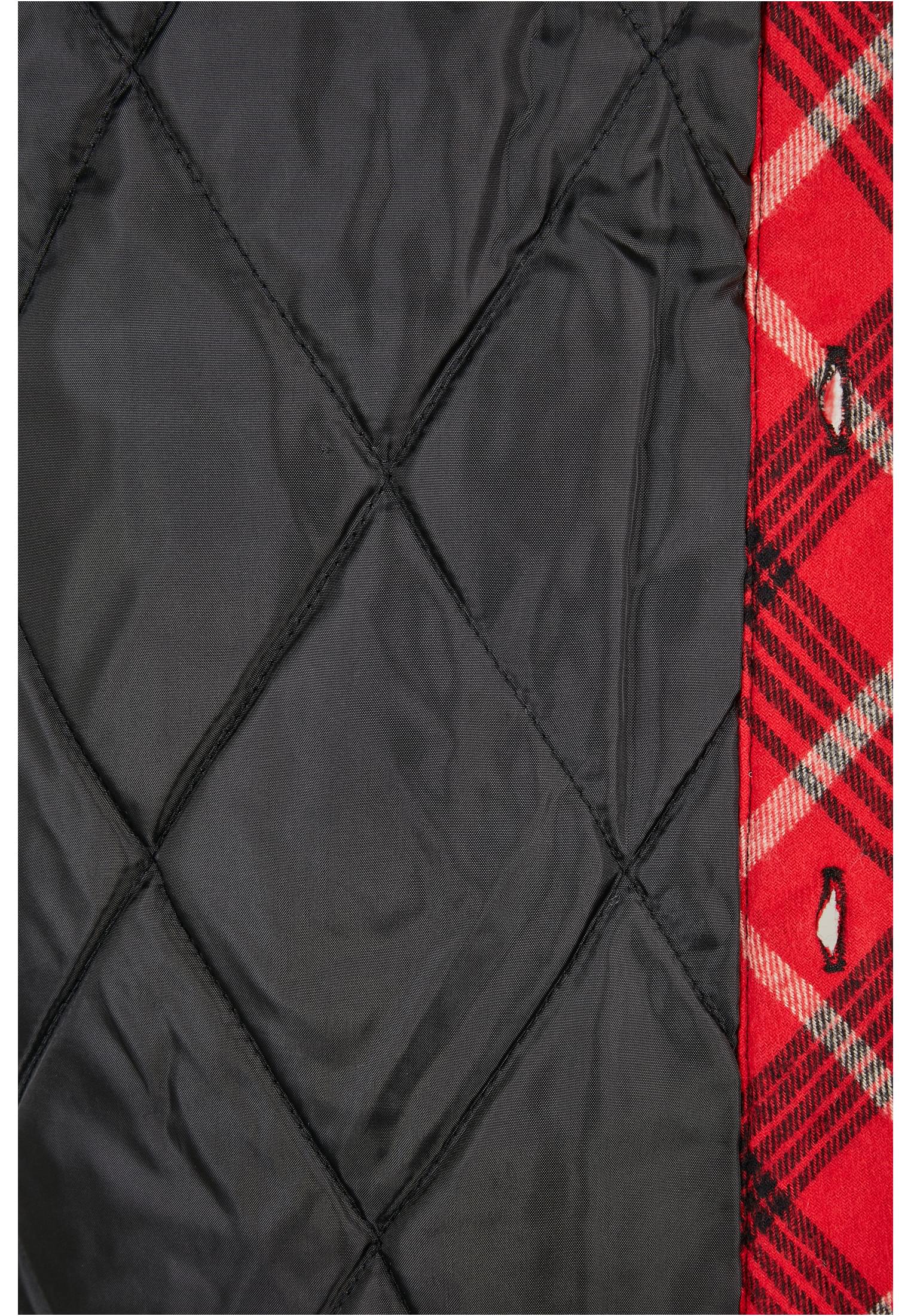 Plaid Quilted Shirt Jacket | red/black